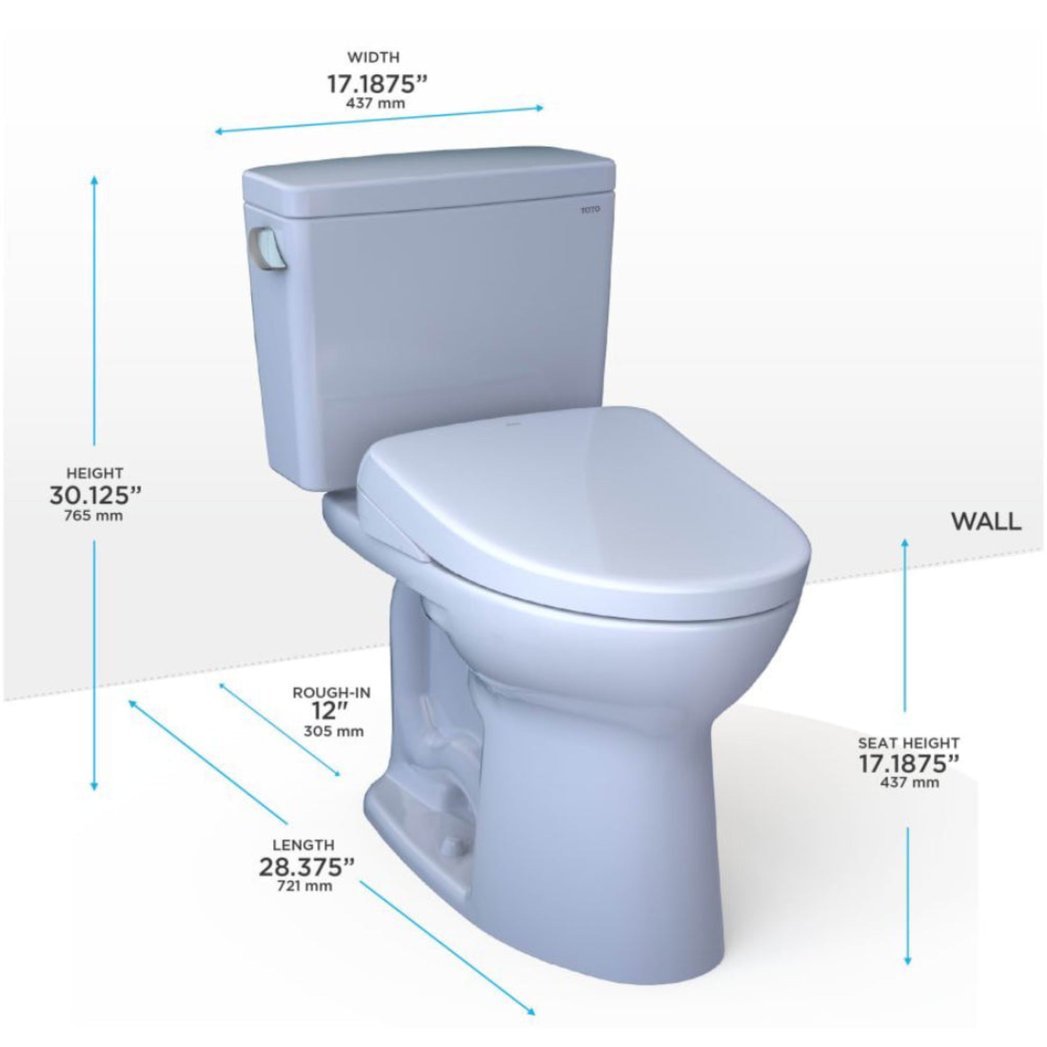 [MW7764726CSFG#01] TOTO Drake 1.6 GPF Elongated Chair Height Toilet With Washlet S7 Heated Bidet Seat And Night Light (SAK56817)
