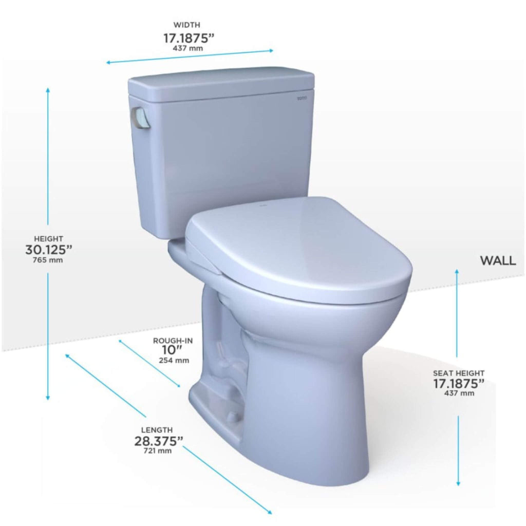 [MW7764726CSFG.10#01] TOTO Drake 1.6 GPF Elongated Chair Height Toilet With S7 Bidet Seat And 10" Rough In (SAK89024)
