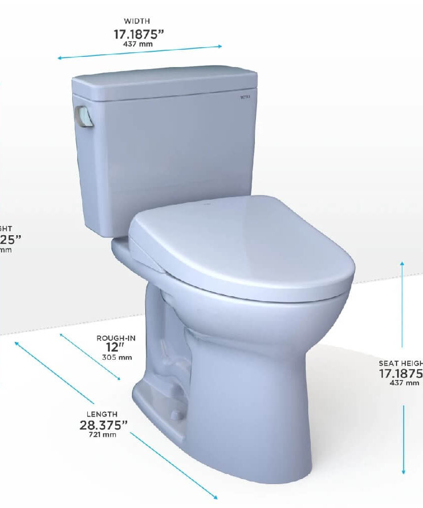 [MW7764736CEFGA#01] TOTO Drake 1.28 GPF Universal Height Toilet With S7A Auto Open Bidet Seat And Auto Flush (SAK73826)