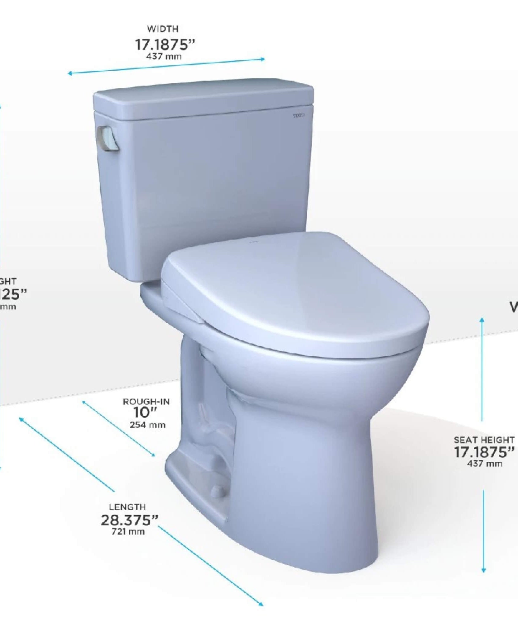 [MW7764736CEFGA.10#01] TOTO Drake Washlet S7A With 1.28 GPF Universal Height 10-Inch Rough-In Elongated Bidet Toilet (SAK35691)