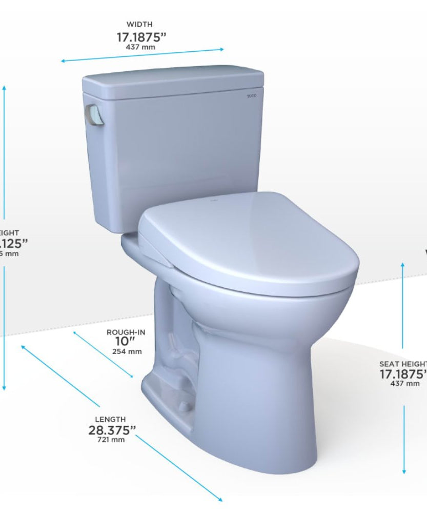 [MW7764736CSFG.10#01] TOTO Drake 1.6 GPF Elongated Chair Height Toilet With Washlet S7A And 10" Rough In (SAK78513)