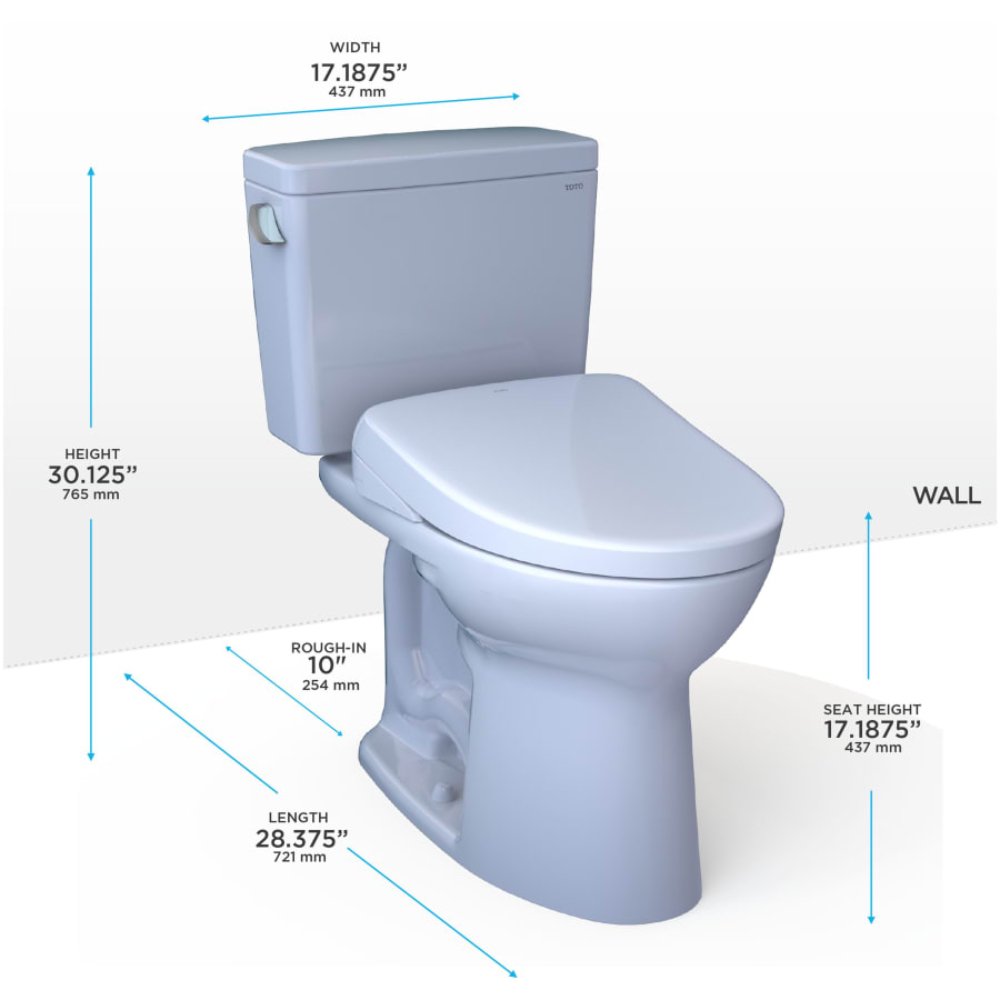 [MW7764736CSFG.10#01] TOTO Drake 1.6 GPF Elongated Chair Height Toilet With Washlet S7A And 10" Rough In (SAK78513)
