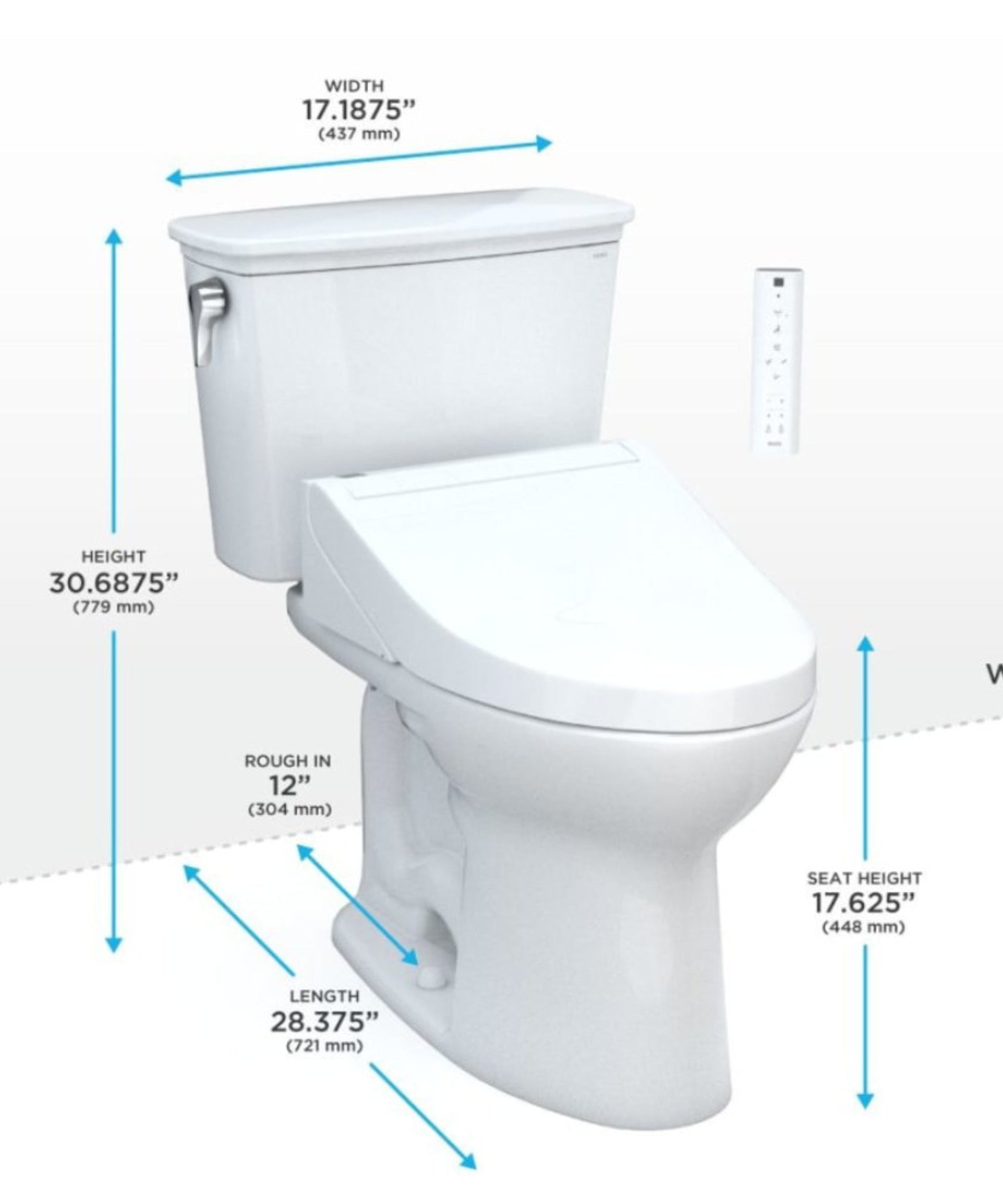 [MW7863084CEFG#01] TOTO Drake Transitional Washlet C5 Bidet Seat With 1.28 GPF Universal Height Toilet (SAK79421)