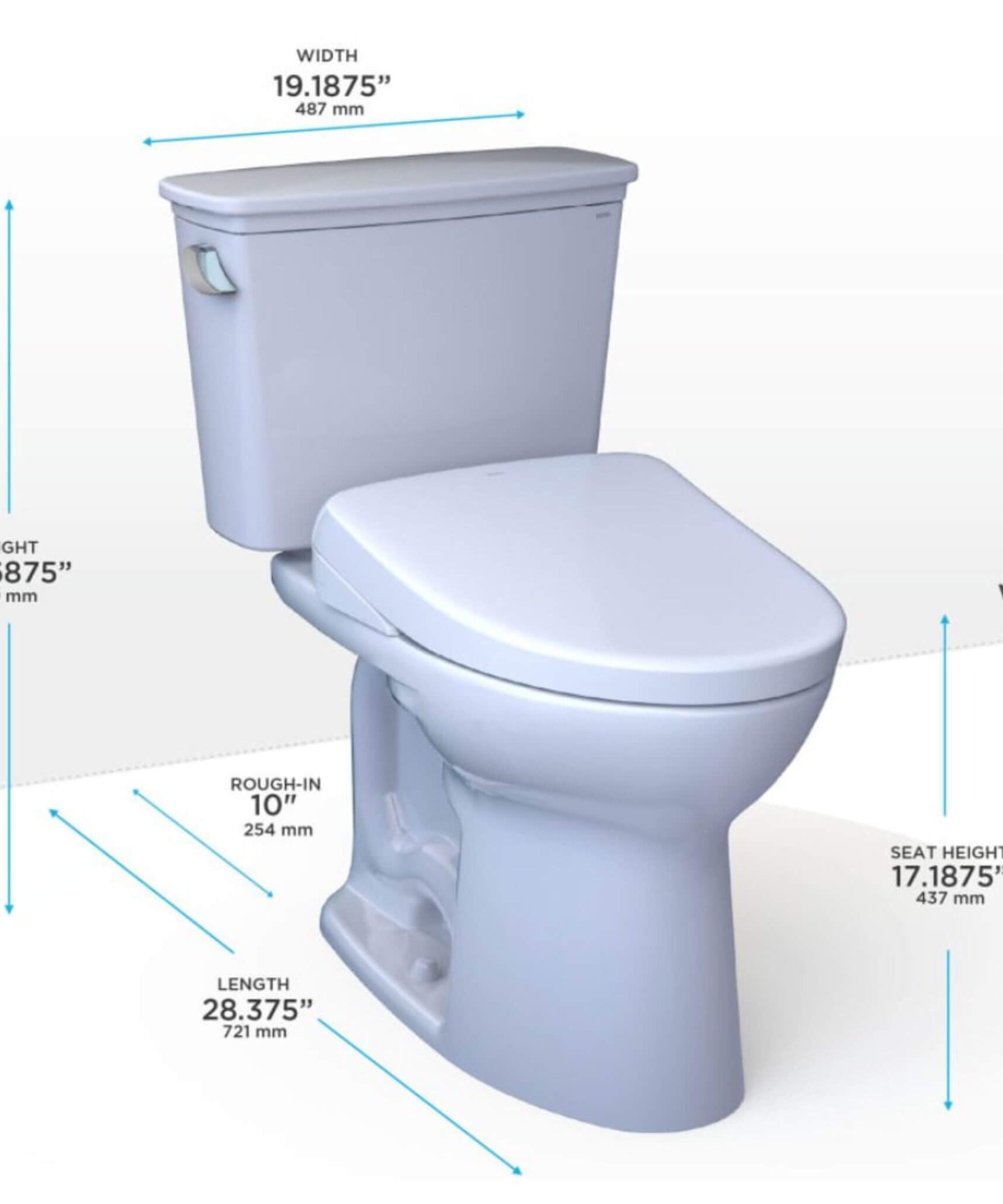 [MW7864726CEFG.10#01] TOTO Drake Elongated Chair Height Transitional Toilet With S7 Bidet Seat And 10" Rough In (SAK95631)
