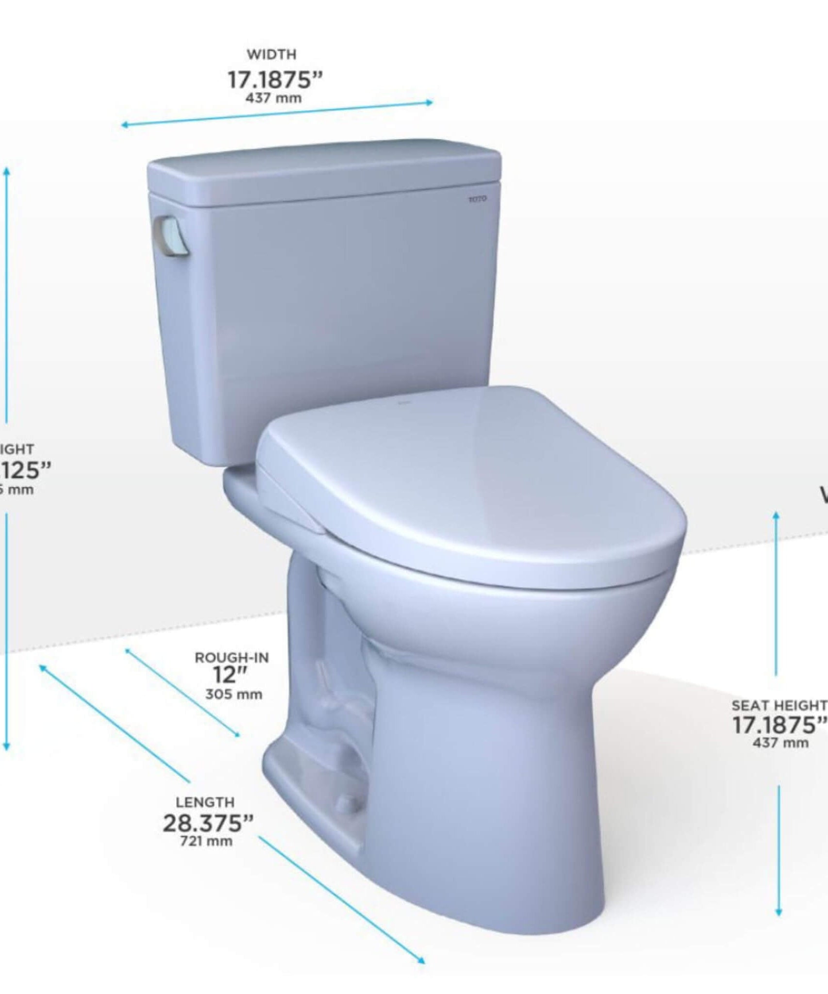 [MW7864736CEG#01] TOTO Drake 1.28 GPF Tornado Flush Toilet With Washlet S7A Bidet Seat (SAK56130)