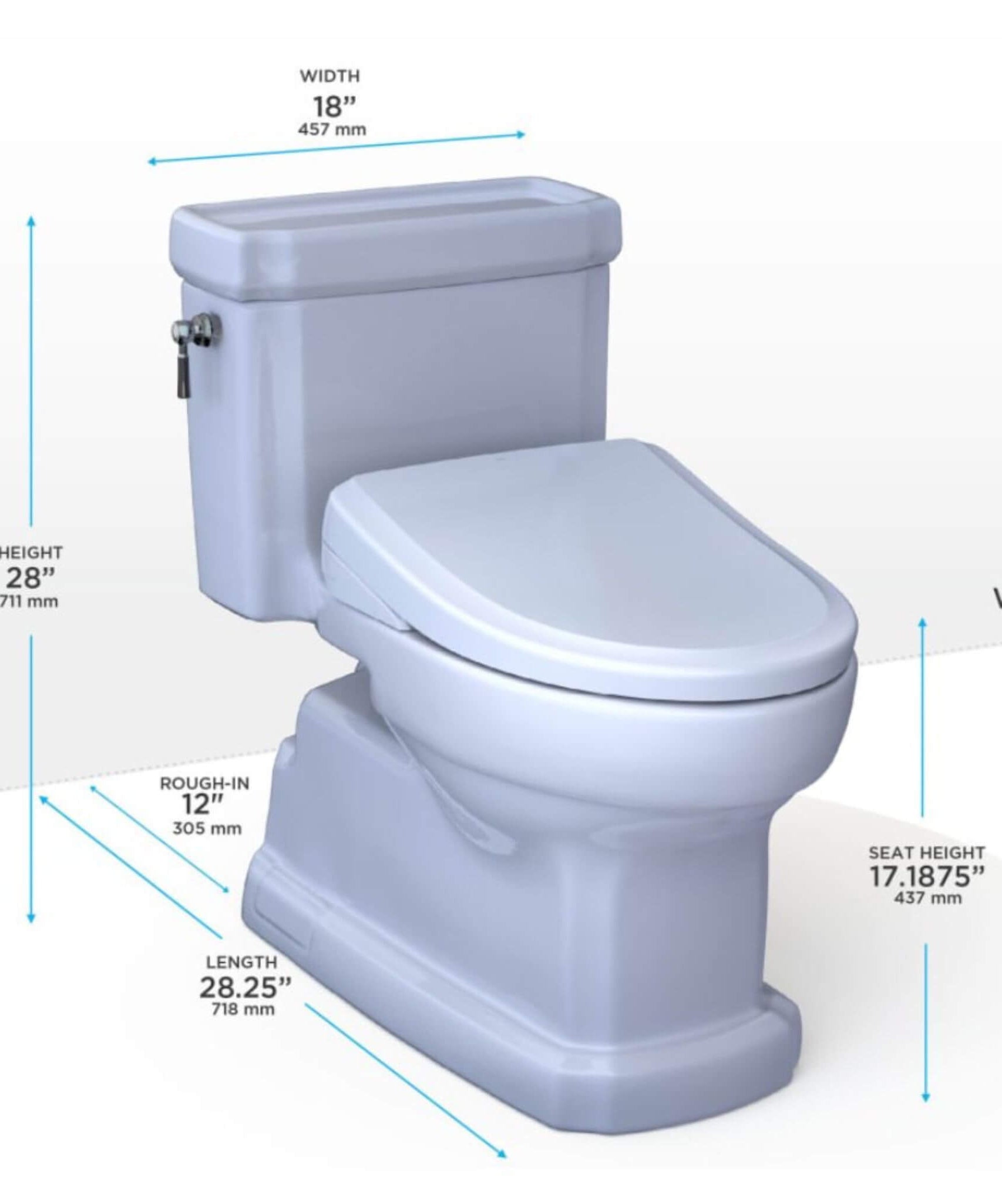 [MW9744734CEFGA#01] TOTO Guinevere 1.28 GPF Elongated Chair Height Toilet With Washlet+ S7A Tornado Auto Flush (SAK41037)