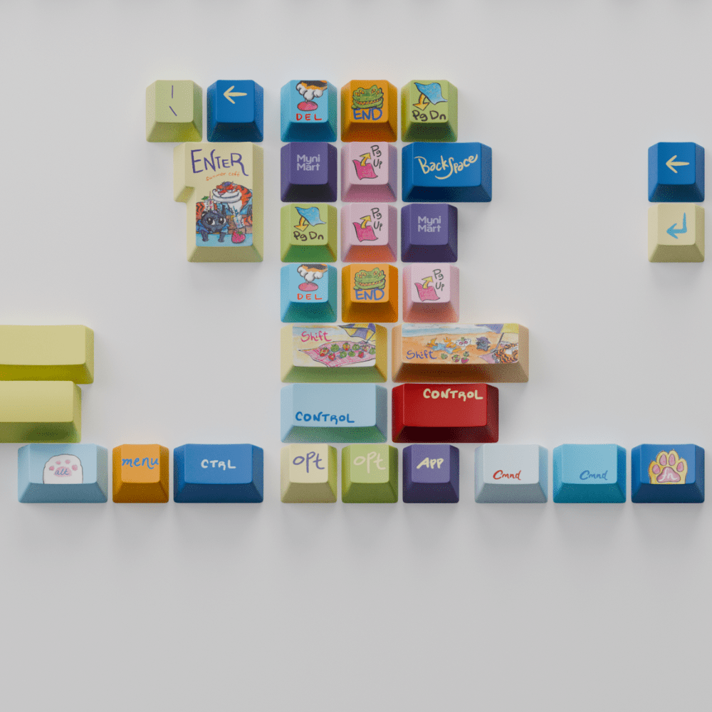 Myni Mart Family Summer Holiday 168 keys Keycaps Set (Collabs)
