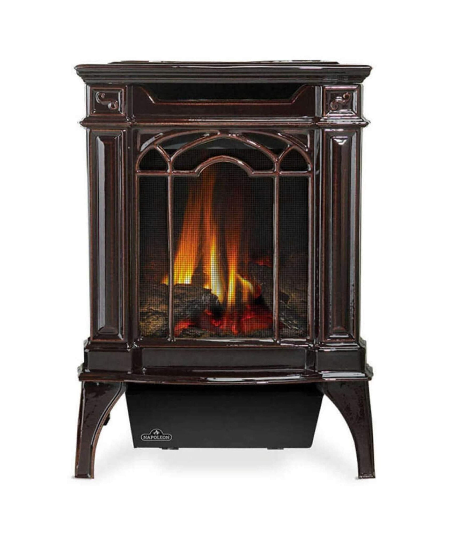 Napoleon Arlington 20 19-Inch Cast Iron Millivolt Ignition Majolica Brown Natural Gas Stove [GDS20NNSB] (SAK43798)