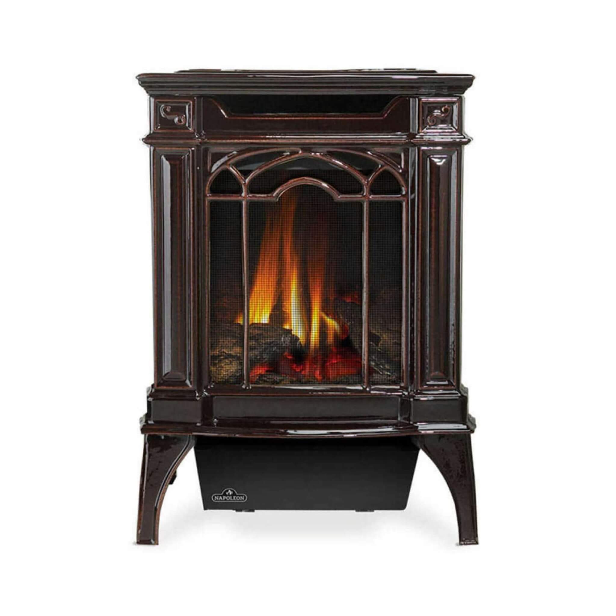Napoleon Arlington 20 19-Inch Cast Iron Millivolt Ignition Majolica Brown Natural Gas Stove [GDS20NNSB] (SAK43798)