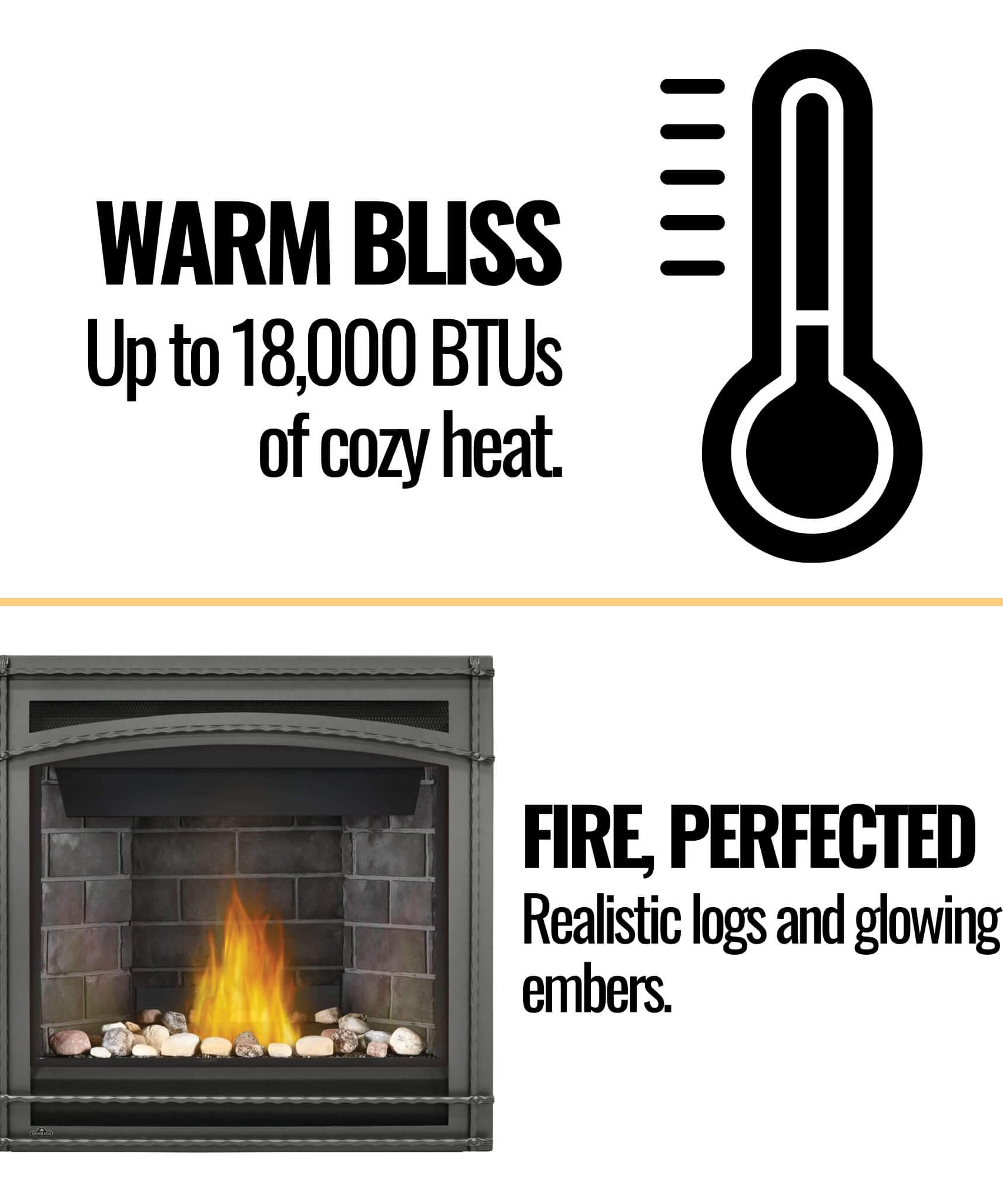 Napoleon Ascent 36 35-Inch Direct Vent Millivolt Ignition Fireplace [B36N/PTR-1] (SAK85316)