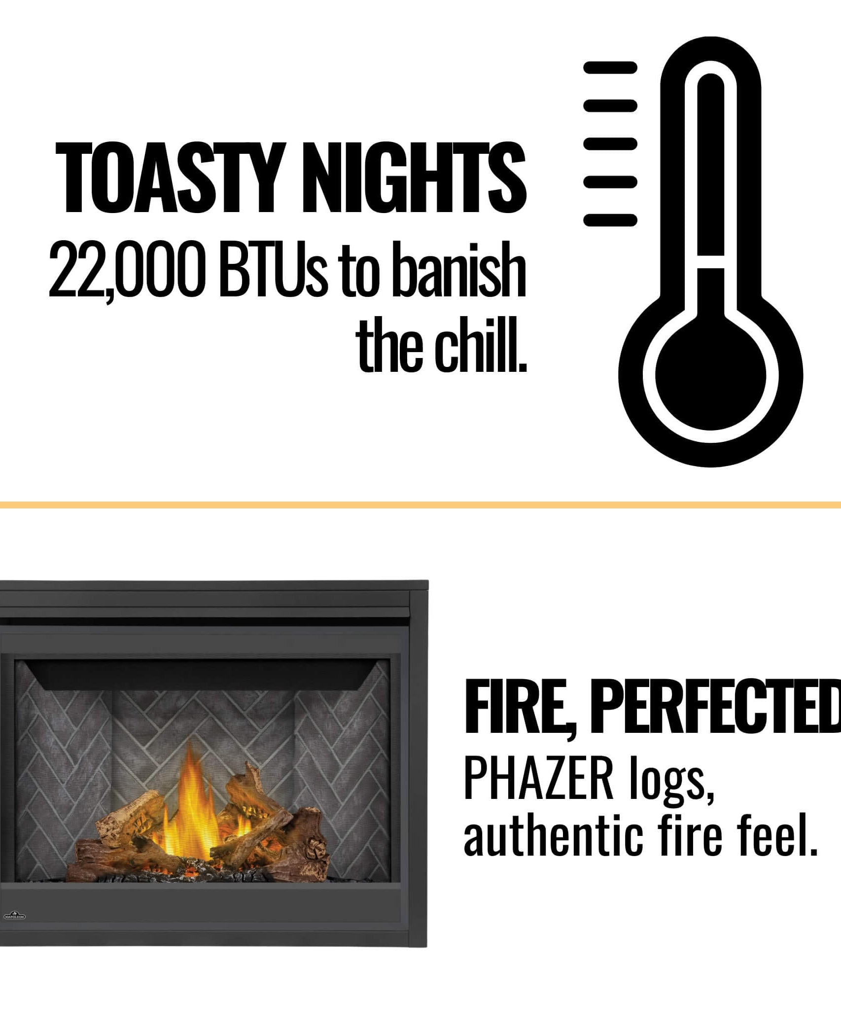 Napoleon Ascent 42 Direct Vent Millivolt Ignition Propane Gas Fireplace [B42N/PTR] (SAK91456)