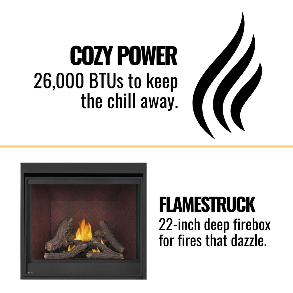 Napoleon Ascent Deep 42-Inch Direct Vent Electronic Ignition Natural Gas Fireplace [D42NTRE] (SAK42391)