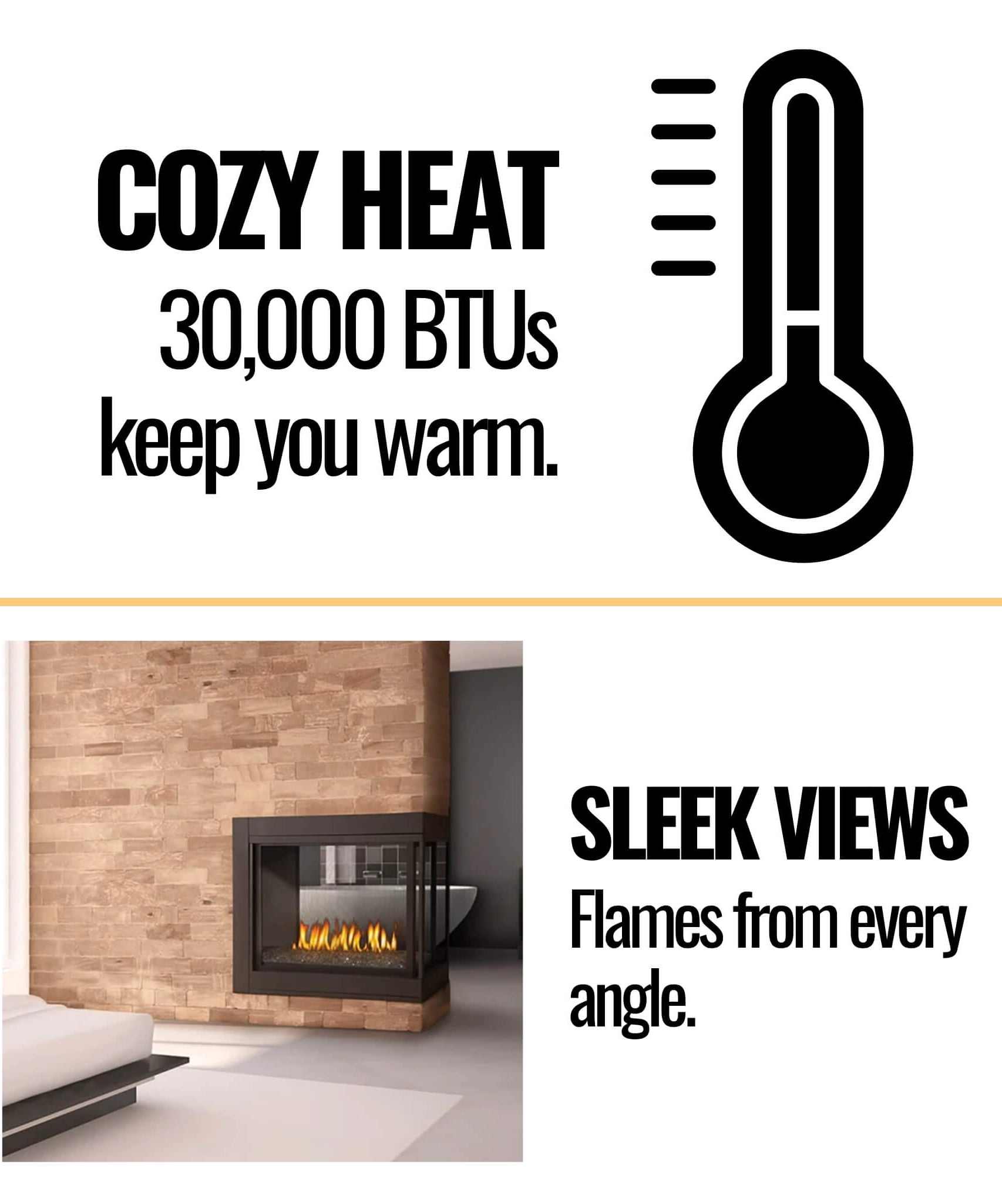 Napoleon Ascent 45-Inch Multi-View See-Through Glass Ember Bed Direct Vent Natural Gas Fireplace [BHD4STGN] (SAK72816)