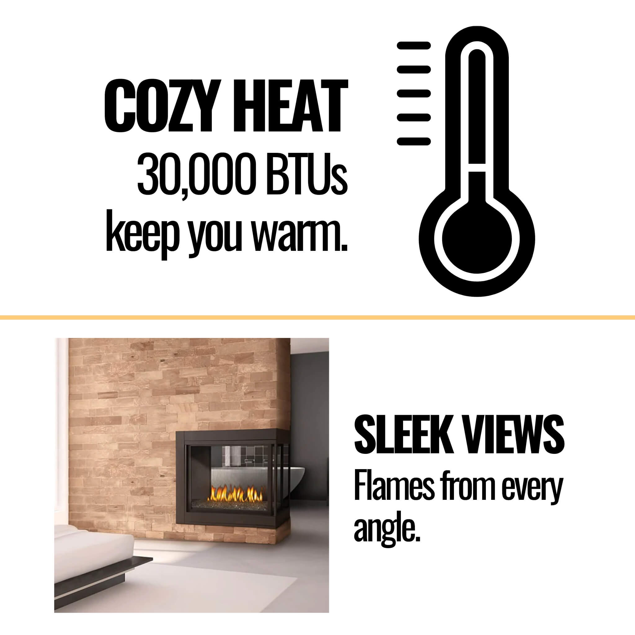 Napoleon Ascent 45-Inch Multi-View See-Through Glass Ember Bed Direct Vent Natural Gas Fireplace [BHD4STGN] (SAK72816)