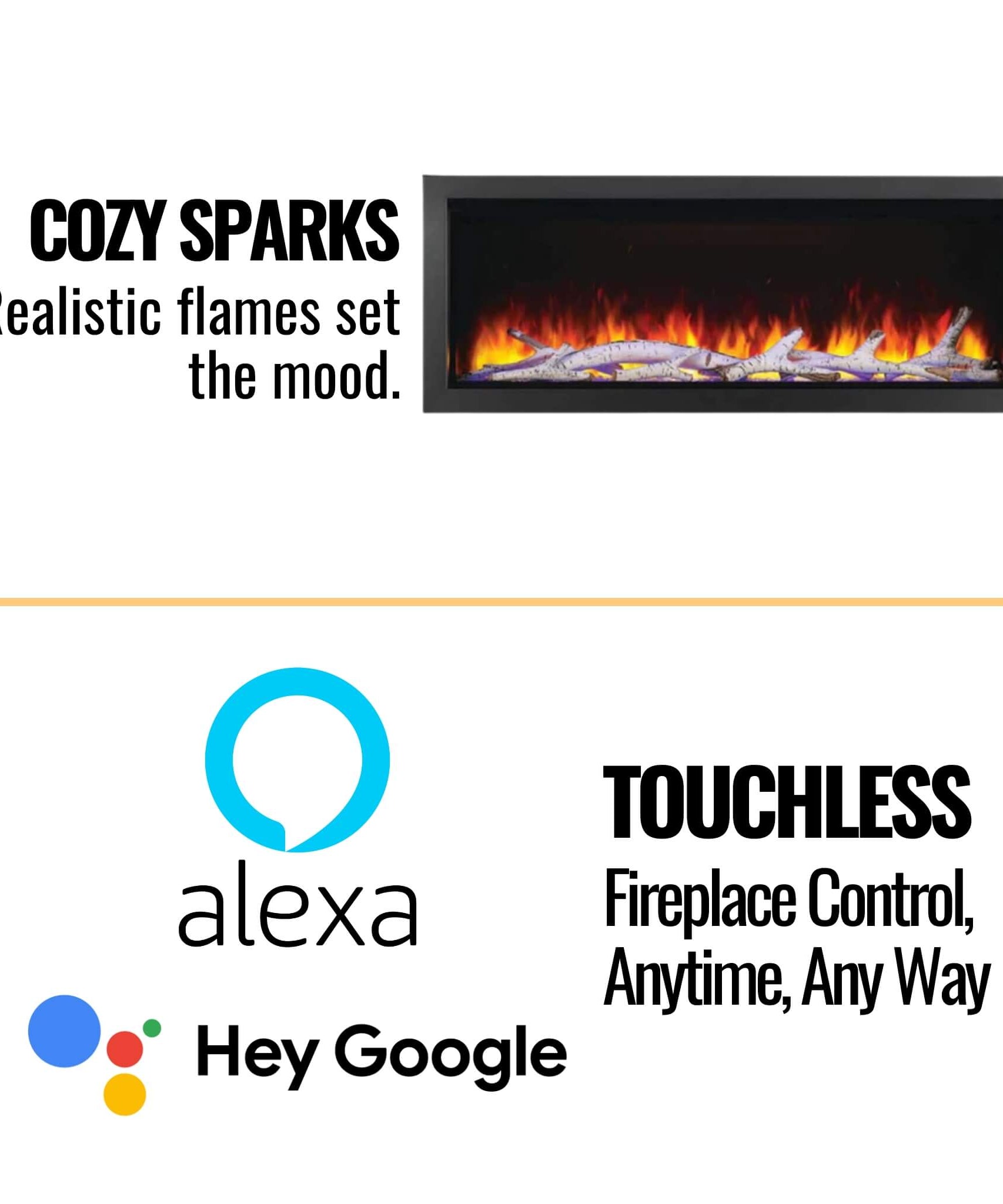 Napoleon Astound Built-In Electric Fireplace With Premium Remote & Mobile App [NEFB50/62/74/96AB] (SAK34921)
