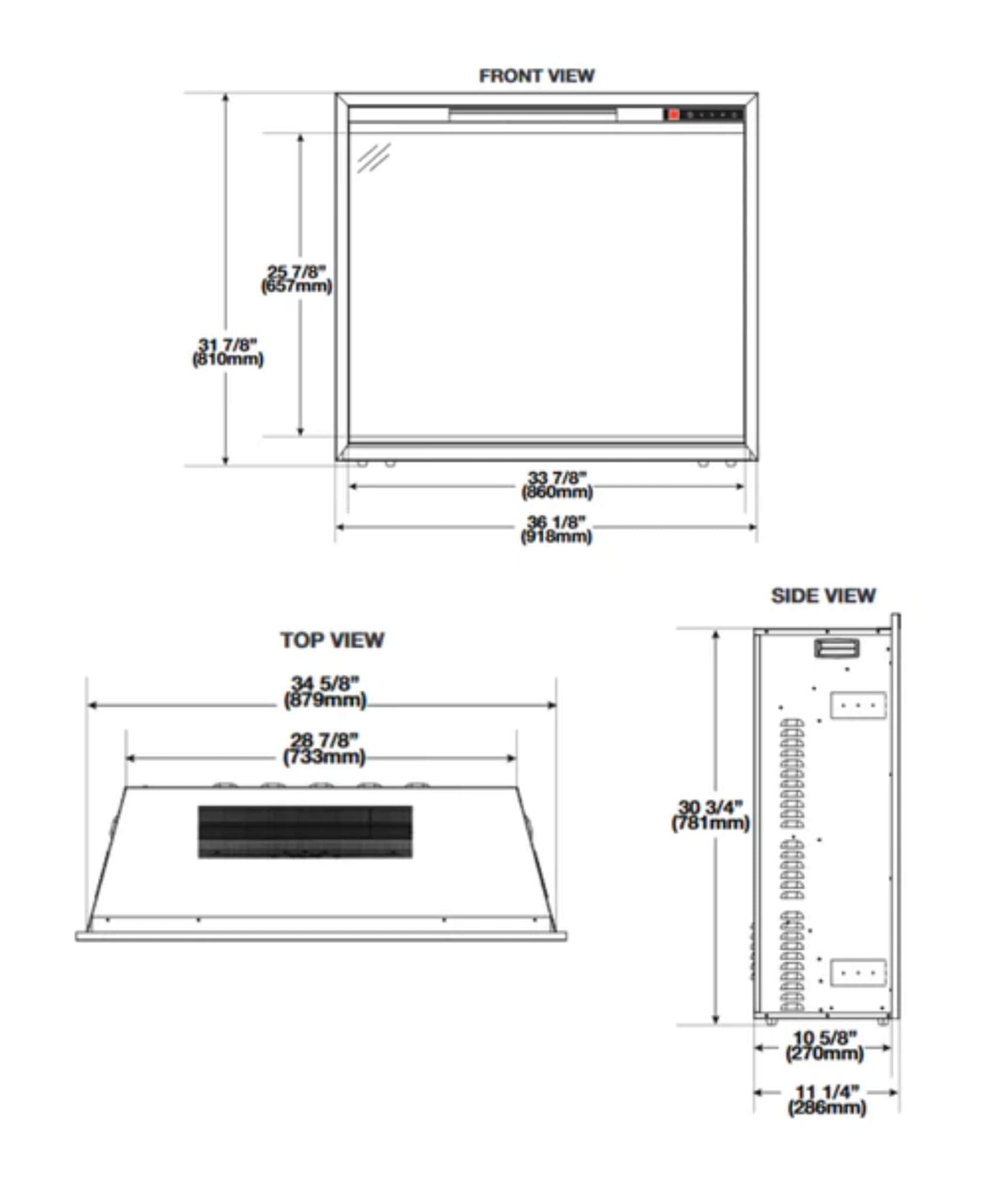 Napoleon Element Self-Trimming Built-In Electric Fireplace [NEFB36/42H-BS-1] (SAK58173)