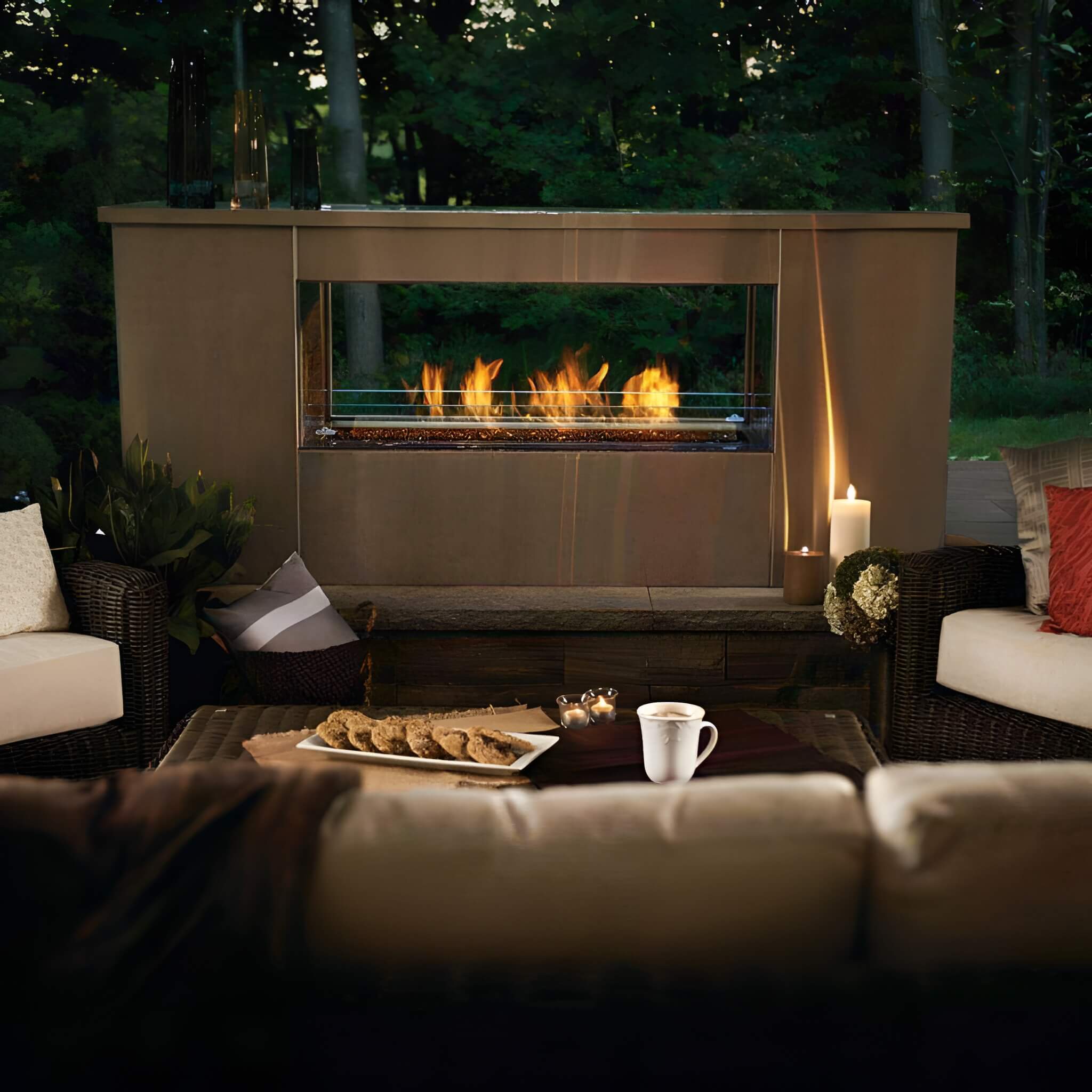 Napoleon Galaxy 48-Inch Outdoor Linear Single-Sided Electronic Start Natural Gas Fireplace [GSS48E] (SAK60567)