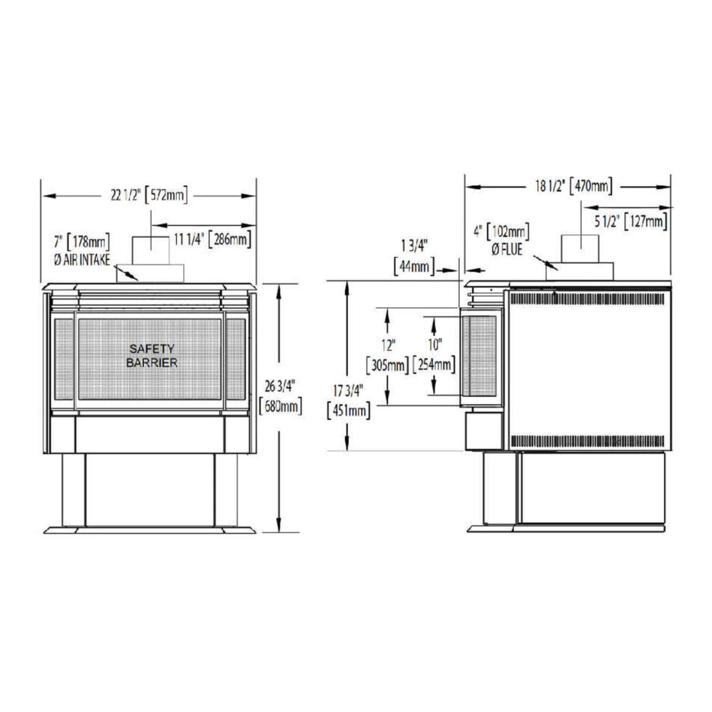 Napoleon Haliburton 50 22-Inch Direct Vent Millivolt Ignition Compact Natural Gas Stove [GDS28-1NSB] (SAK81523)