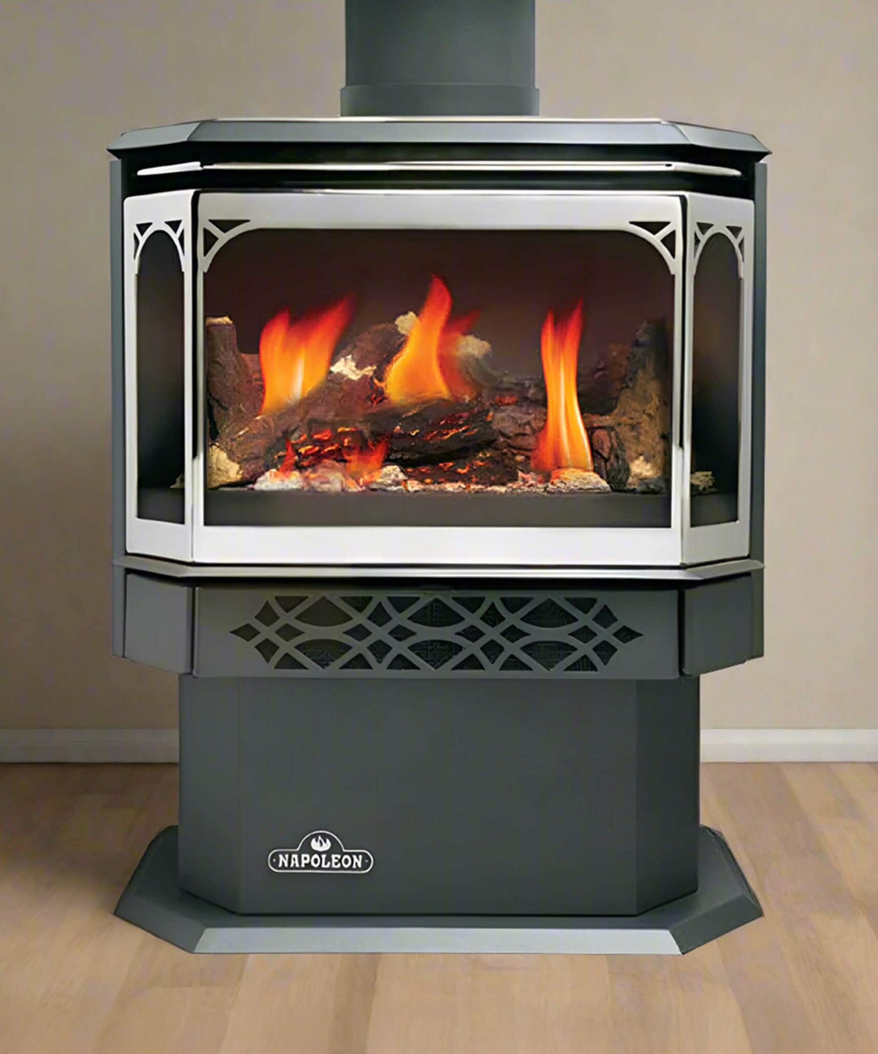 Napoleon Haliburton 50 22-Inch Direct Vent Millivolt Ignition Compact Natural Gas Stove [GDS28-1NSB] (SAK81523)