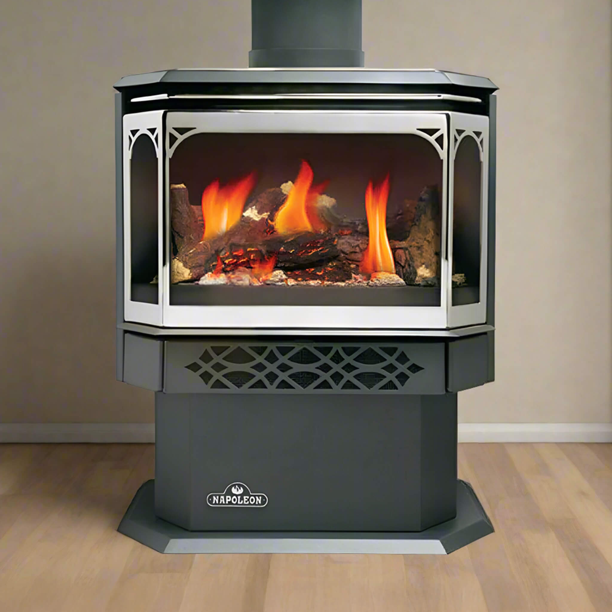Napoleon Haliburton 50 22-Inch Direct Vent Millivolt Ignition Compact Natural Gas Stove [GDS28-1NSB] (SAK81523)