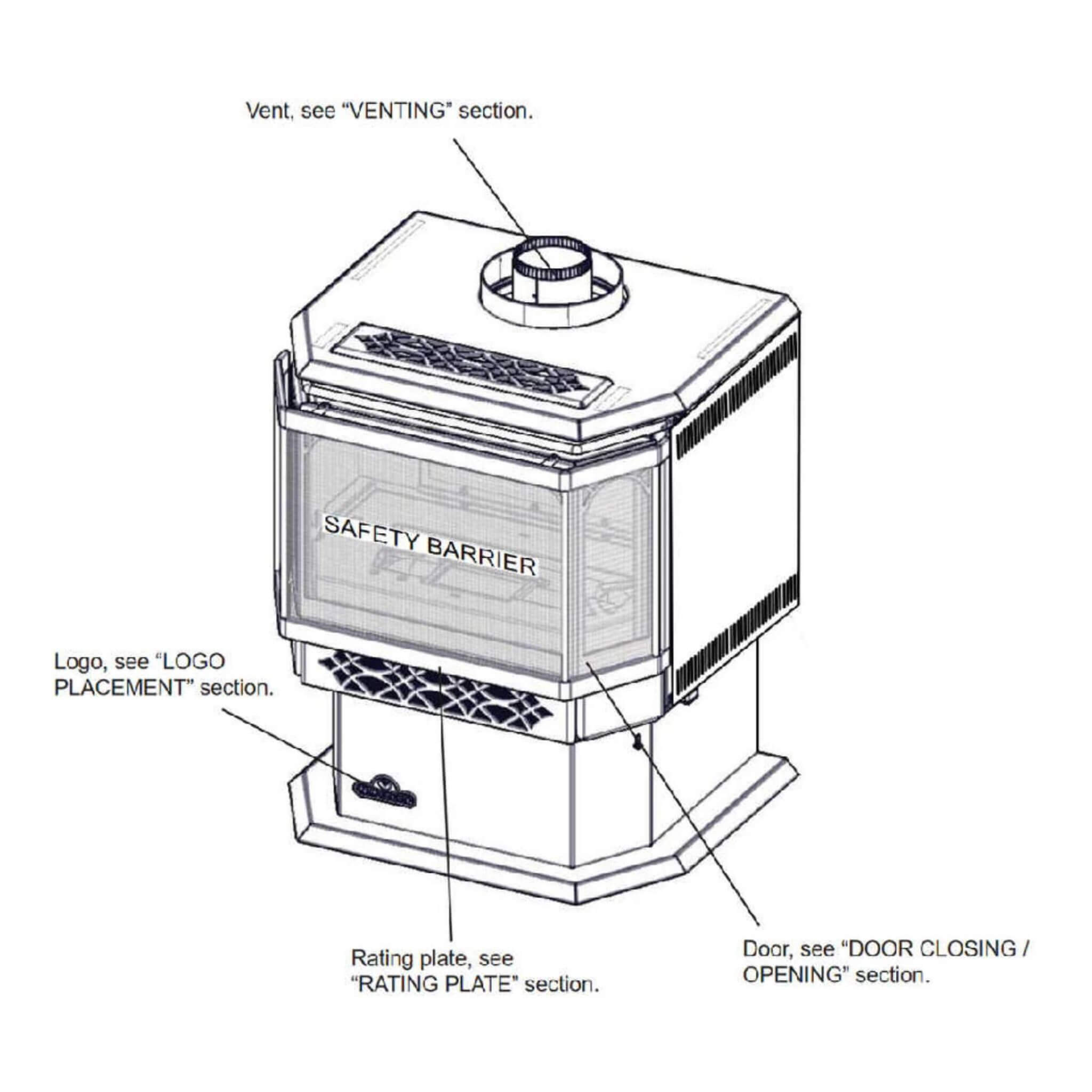 Napoleon Haliburton 50 22-Inch Direct Vent Millivolt Ignition Compact Natural Gas Stove [GDS28-1NSB] (SAK81523)
