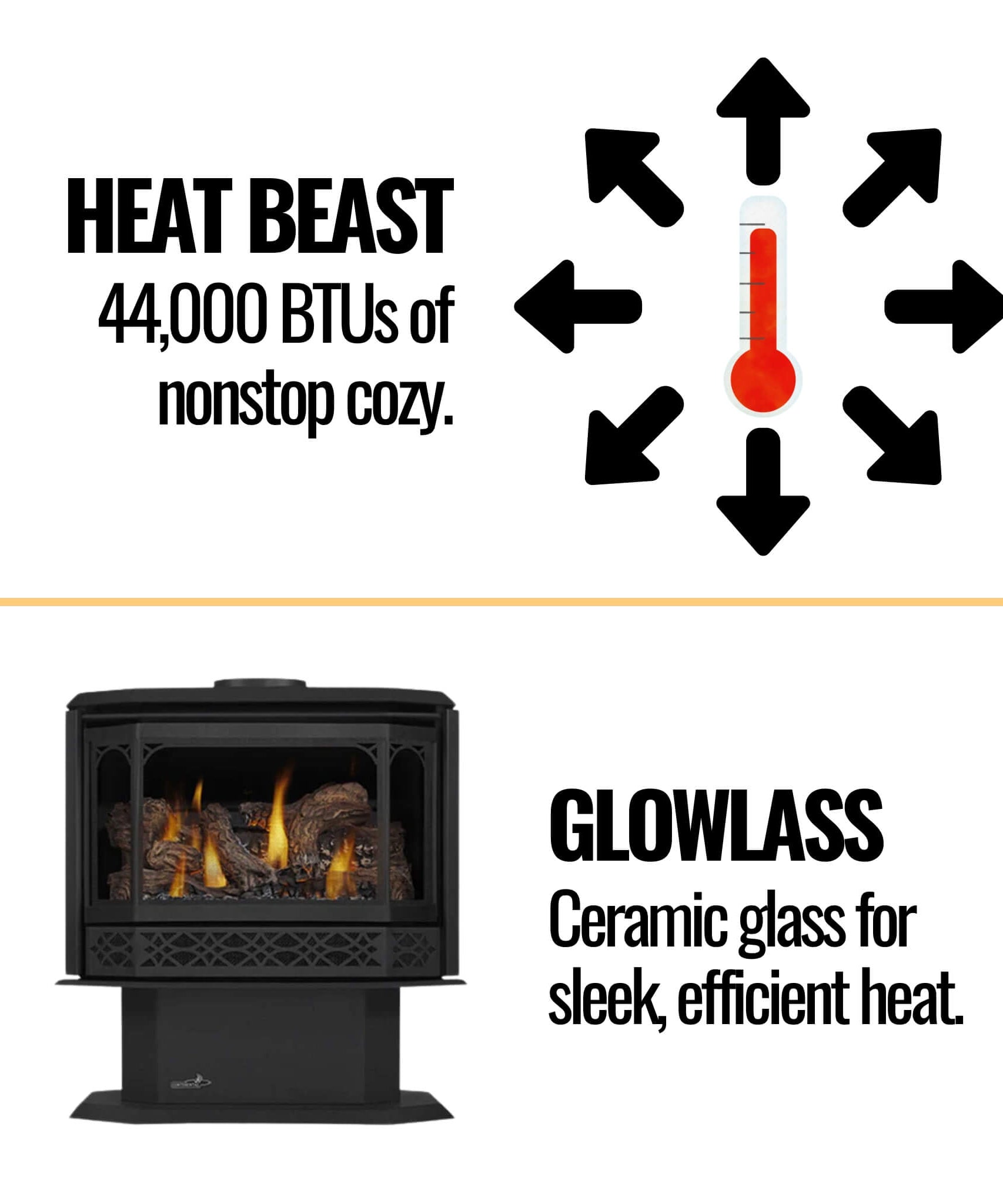 Napoleon Havelock 50 28-Inch Direct Vent Natural Gas Stove With Triple Burner [GDS50-1NE] (SAK68193)