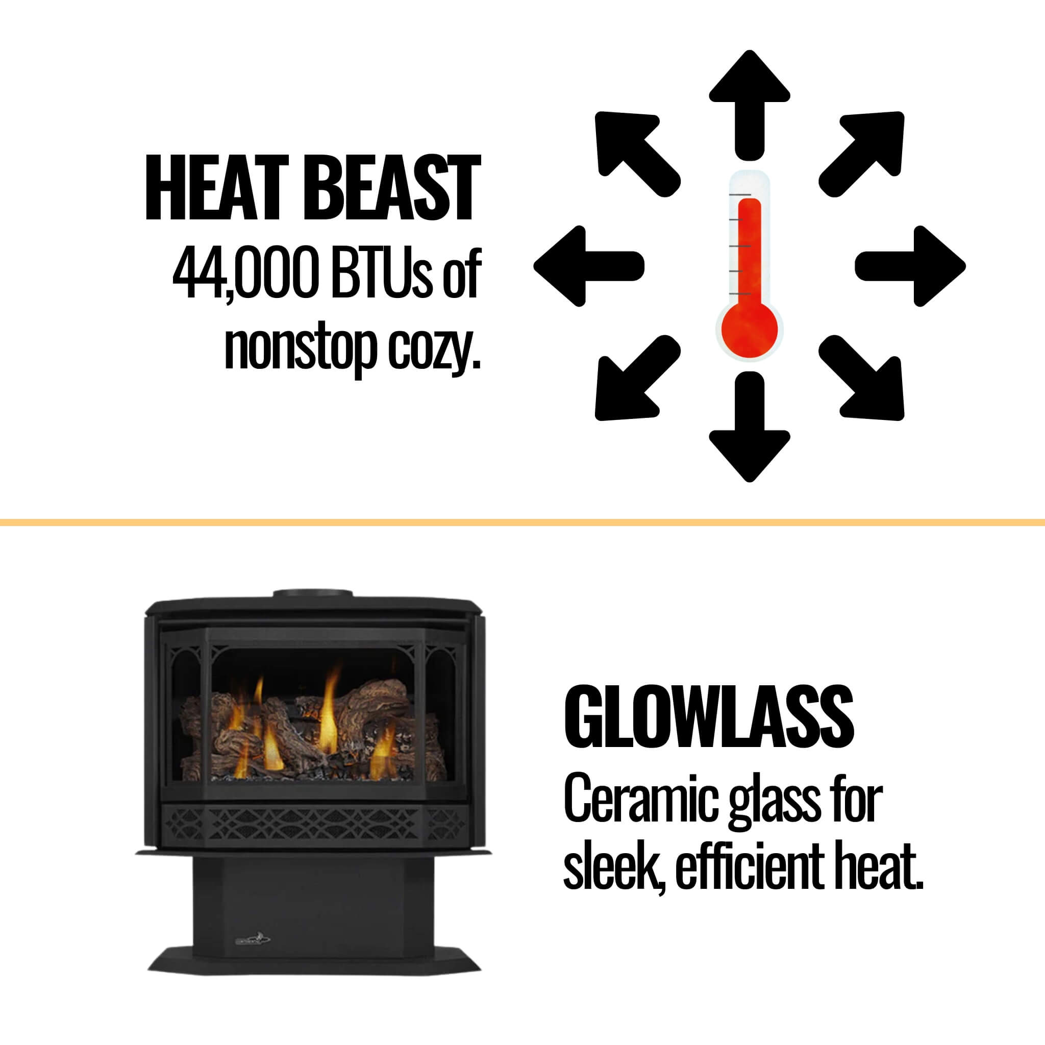 Napoleon Havelock 50 28-Inch Direct Vent Natural Gas Stove With Triple Burner [GDS50-1NE] (SAK68193)