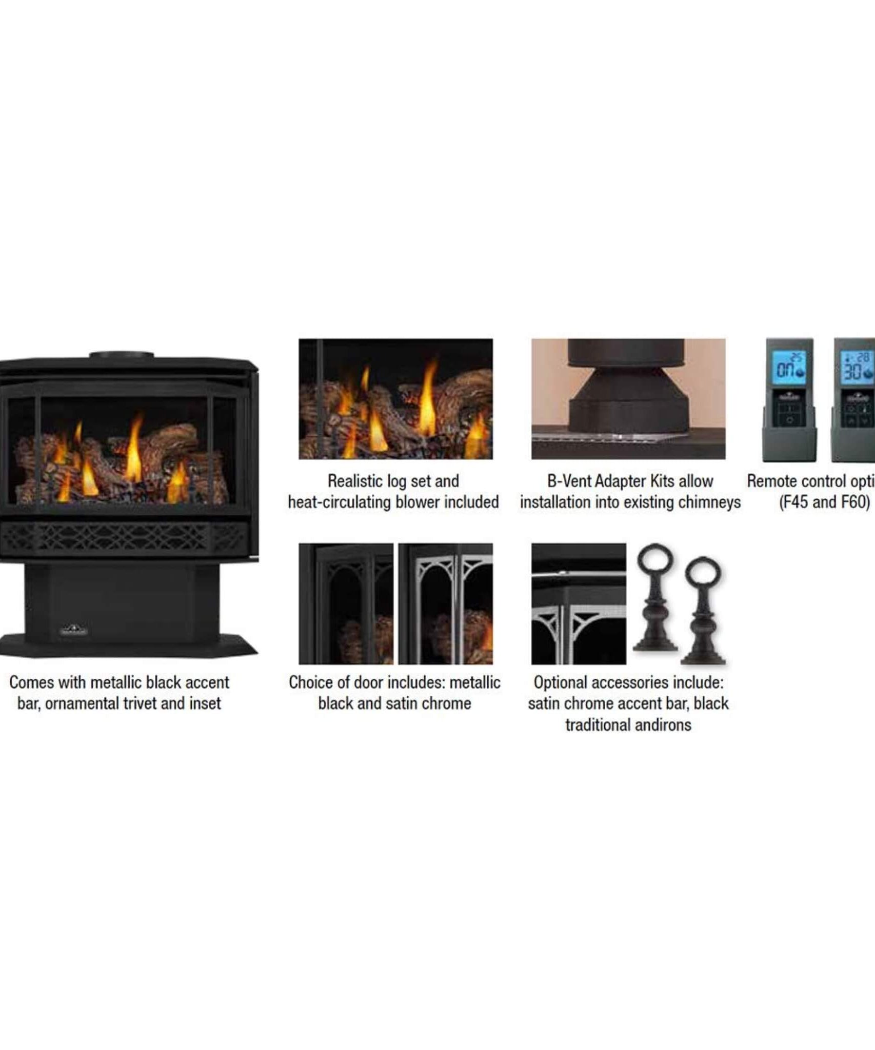 Napoleon Havelock 50 28-Inch Direct Vent Natural Gas Stove With Triple Burner [GDS50-1NE] (SAK68193)