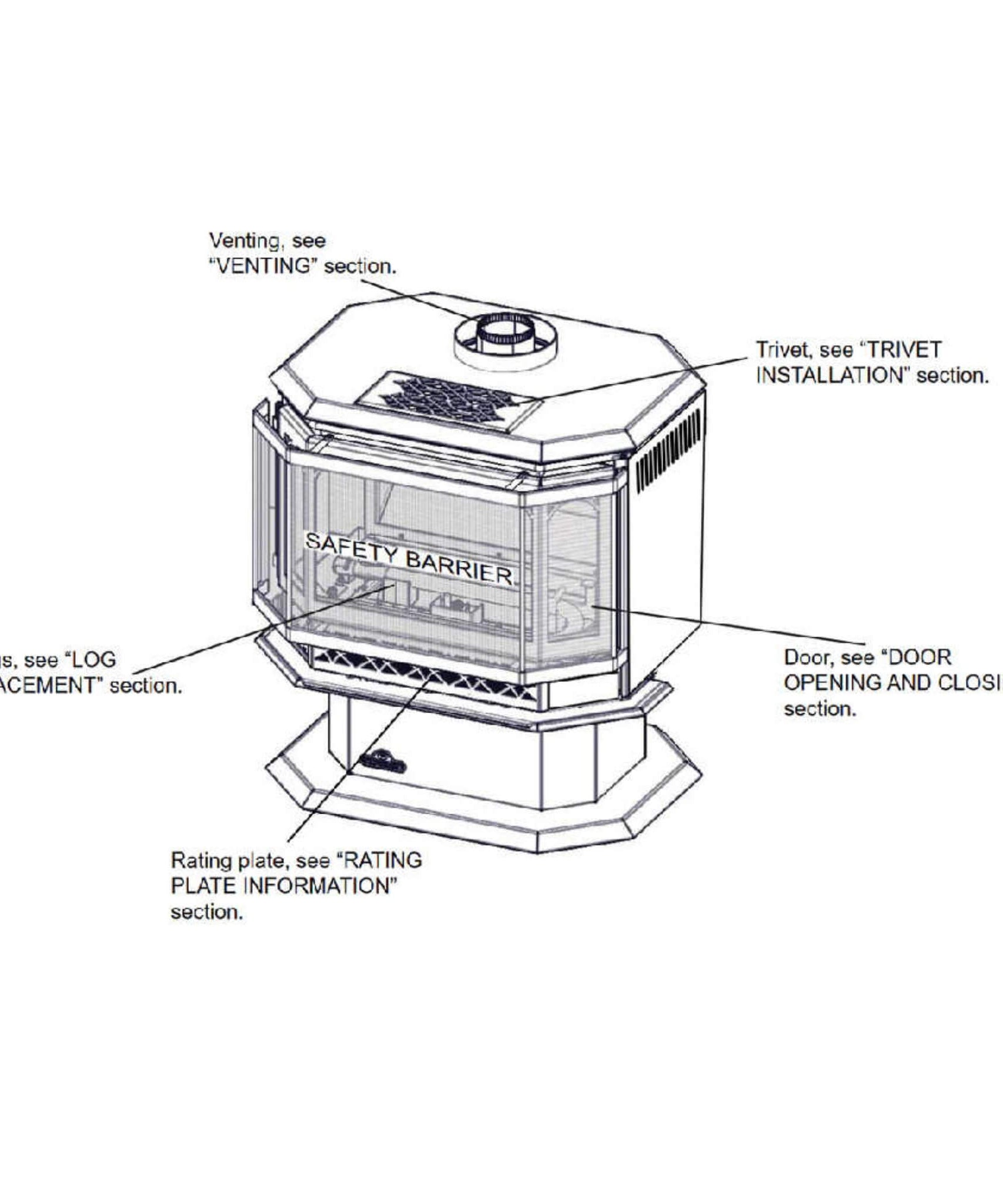 Napoleon Havelock 50 28-Inch Direct Vent Millivolt Ignition Natural Gas Stove [GDS50-1NSB] (SAK37589)