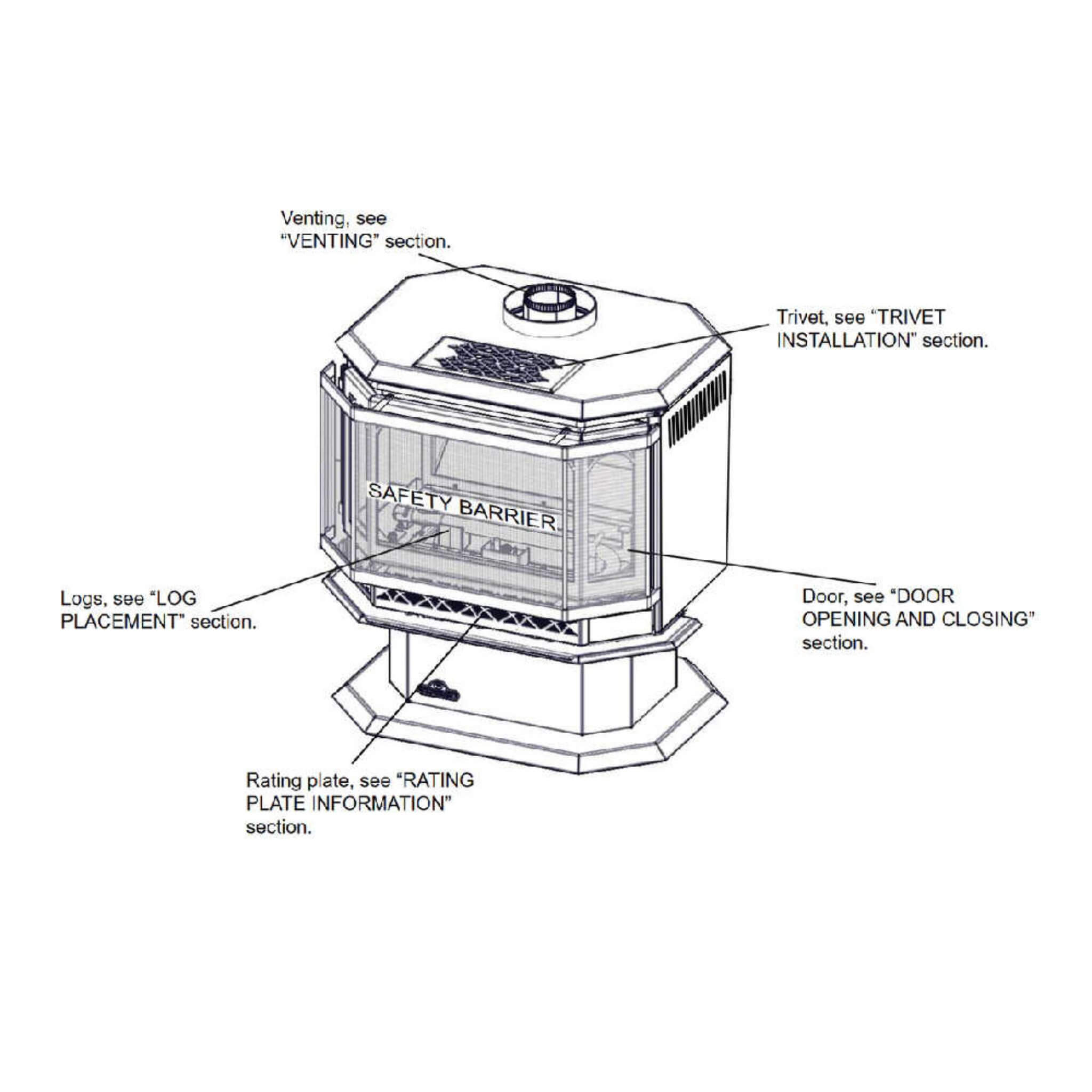 Napoleon Havelock 50 28-Inch Direct Vent Millivolt Ignition Natural Gas Stove [GDS50-1NSB] (SAK37589)