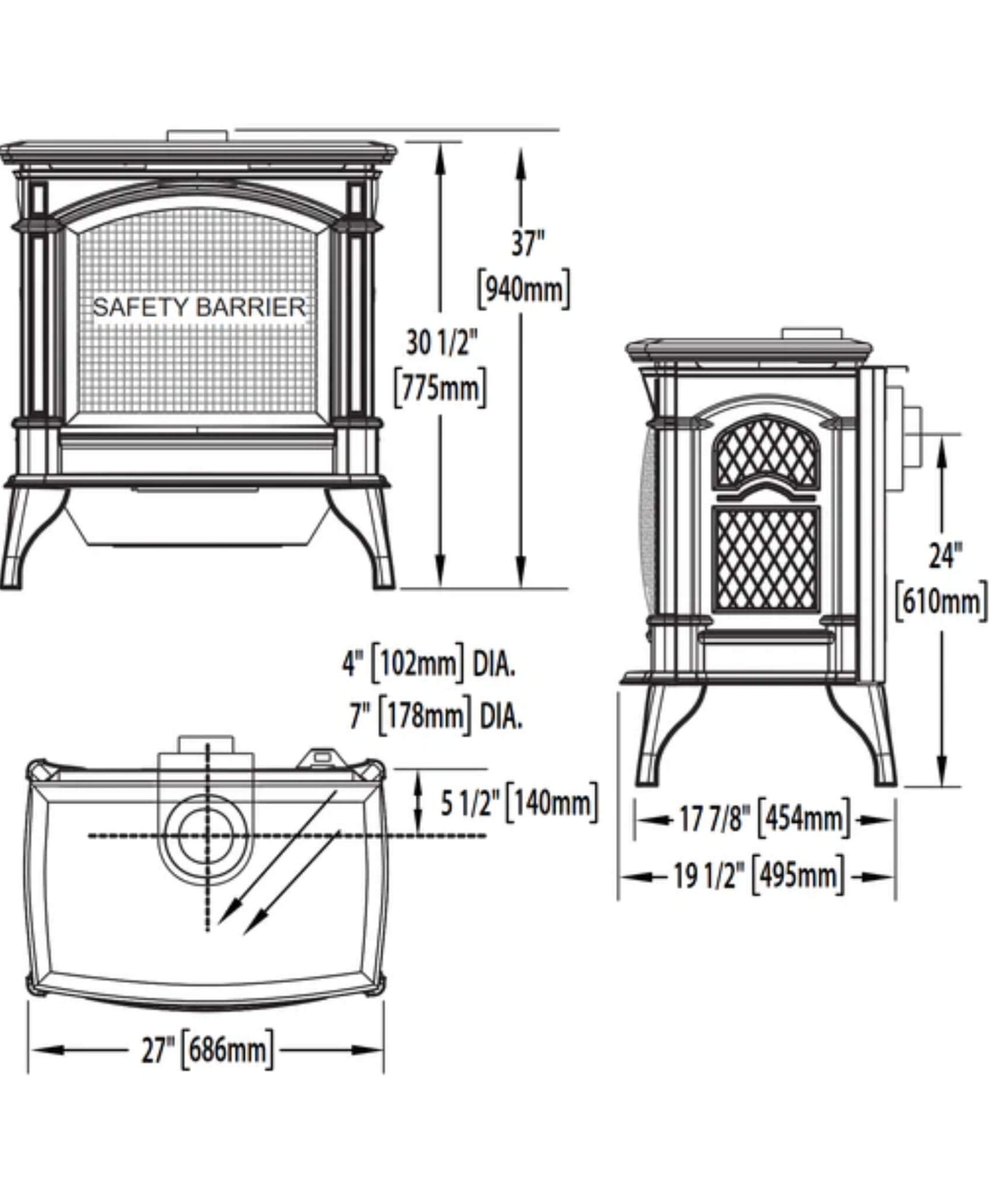 Napoleon Knightsbridge 60 Majolica Brown 27-Inch Natural Gas Stove With Flame And Heat Adjustment [GDS60-1NNSB] (SAK14738)