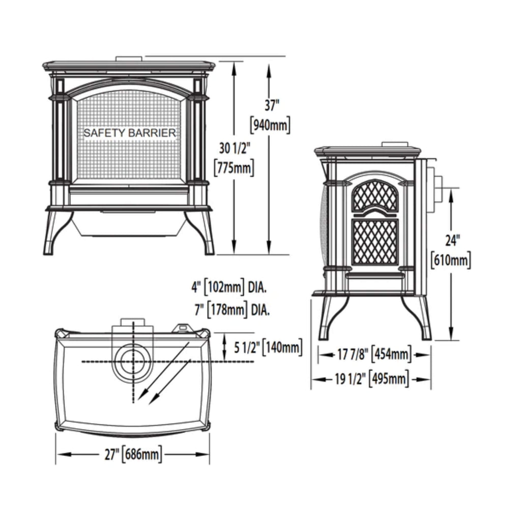 Napoleon Knightsbridge 60 Majolica Brown 27-Inch Natural Gas Stove With Flame And Heat Adjustment [GDS60-1NNSB] (SAK14738)