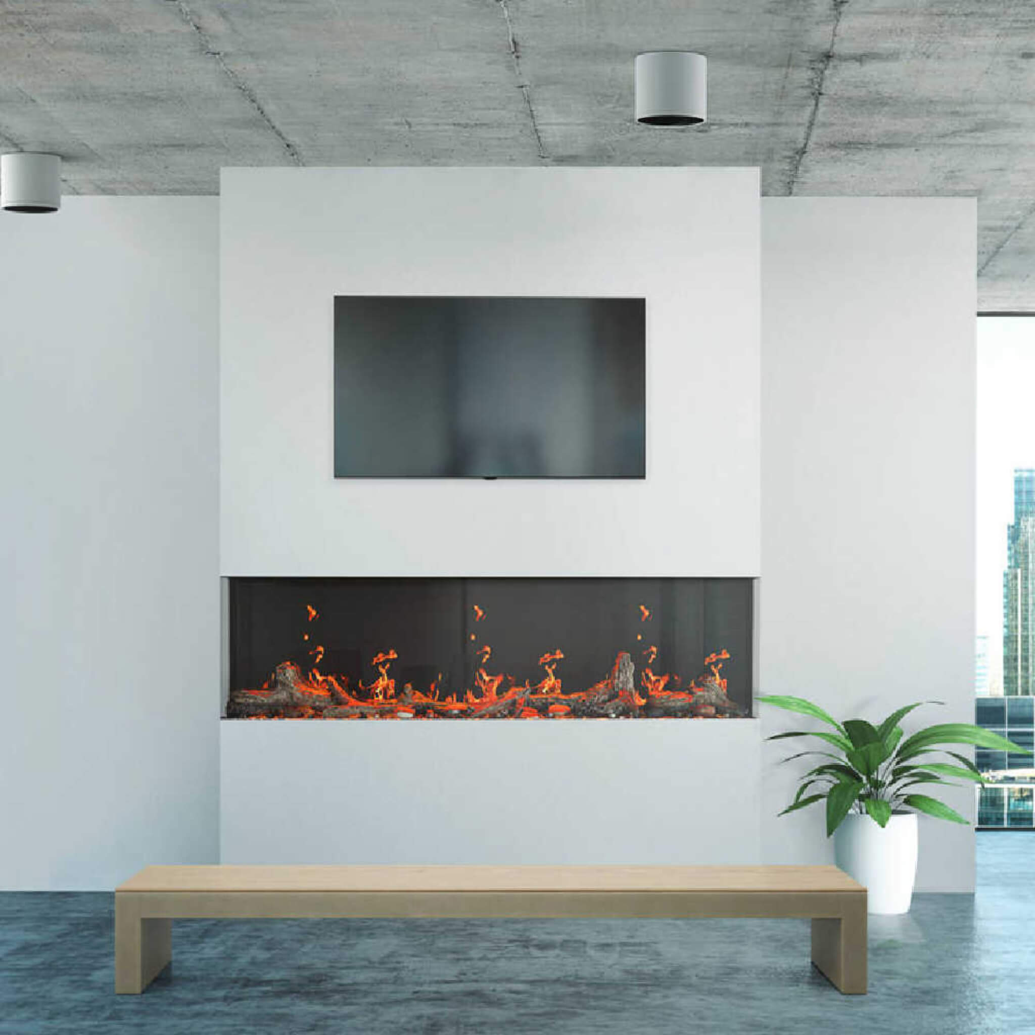 Napoleon Luminex 65-Inch LCD Built-In Electric Fireplace With Remote Control [NEFL65LCD-3SV] (SAK83665)