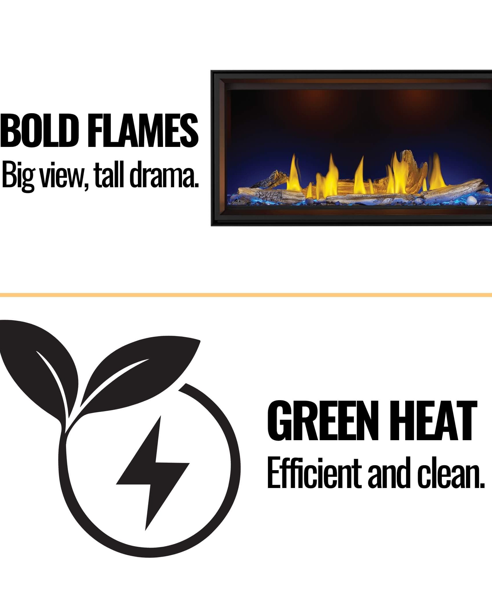 Napoleon Tall Linear Vector Direct Vent Natural Gas Fireplace With Remote Control [TLV50/62/74N] (SAK58256)