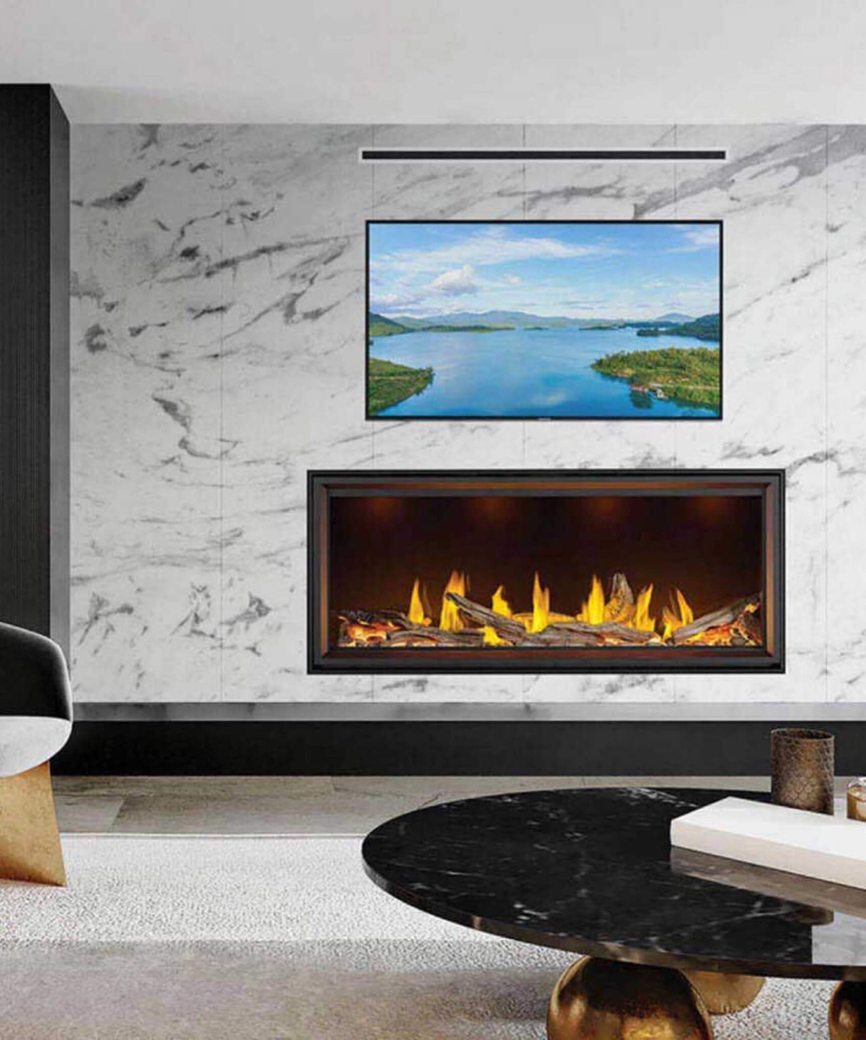 Napoleon Tall Linear Vector Direct Vent Natural Gas Fireplace With Remote Control [TLV50/62/74N] (SAK58256)