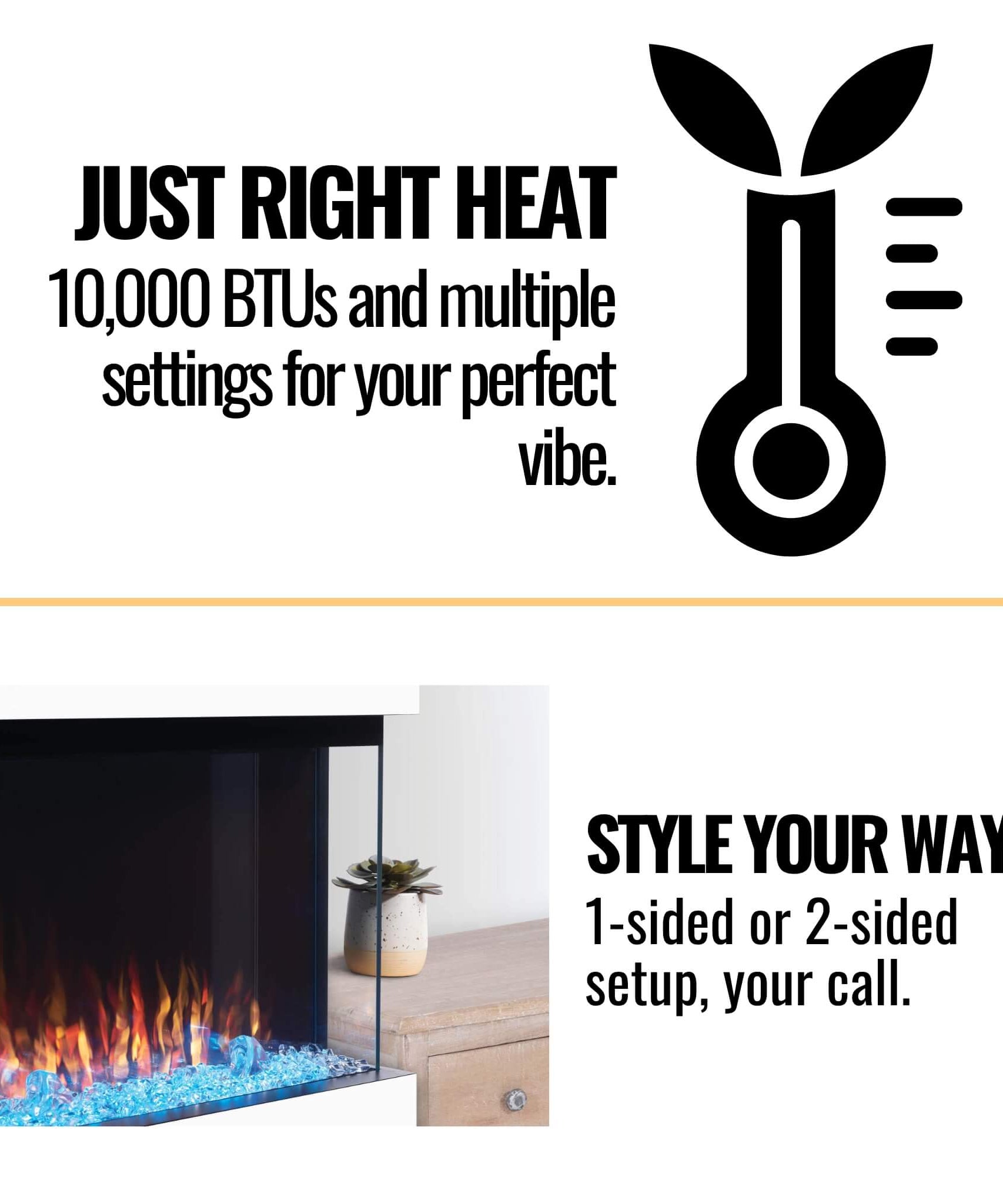 Napoleon Trivista 3 Sided Built-In Electric Linear Fireplace [NEFB50H/60H-3SV] (SAK32567)