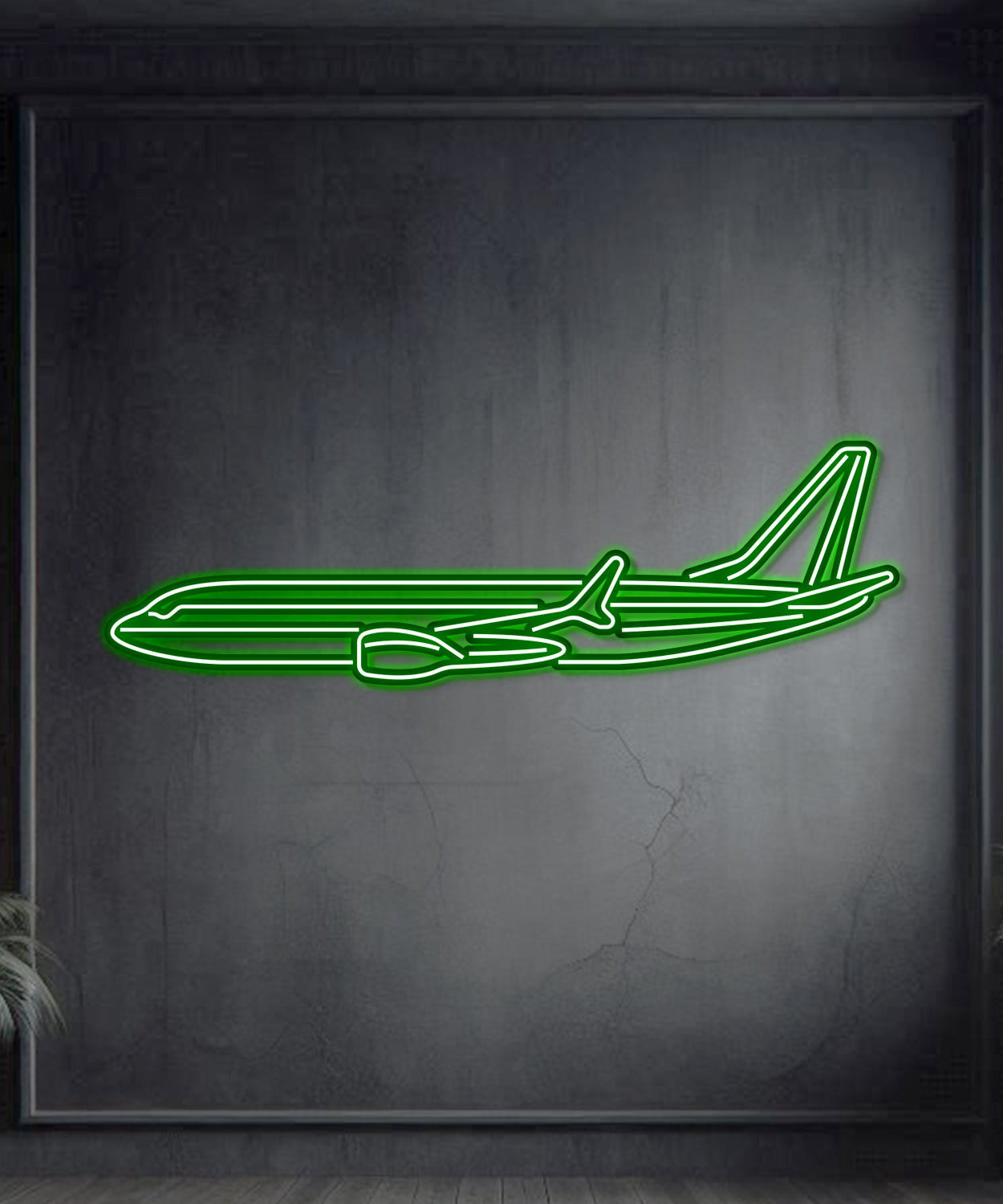 737 Metall-Neonflugzeug-Wandkunst – NCN0002