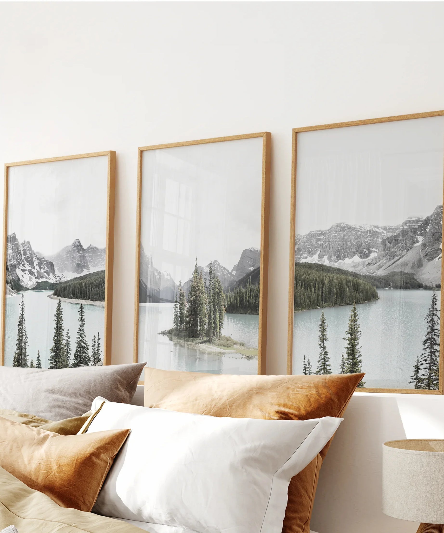 Canada Mountain Lake Poster. 3 Piece Nature Wall Art