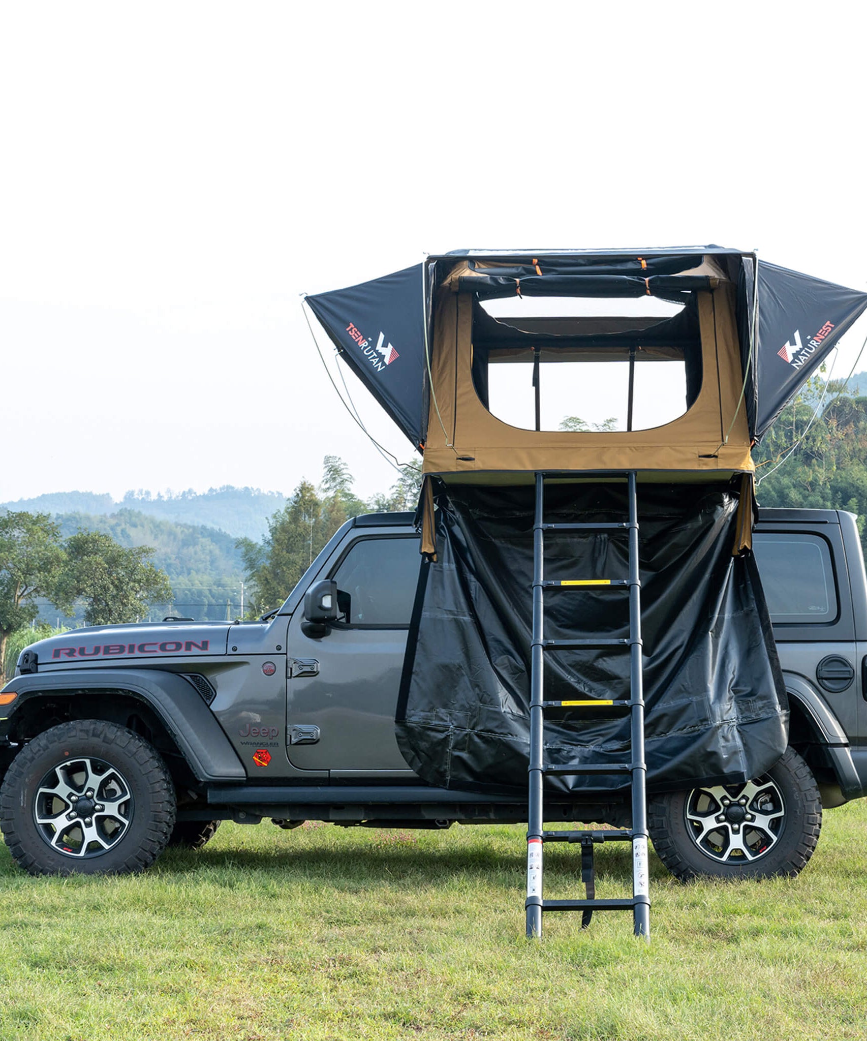 Naturnest Andromeda Khaki Soft-Shell Rooftop Tent With Large Panoramic Skylight & YKK Doors (SAK72384)