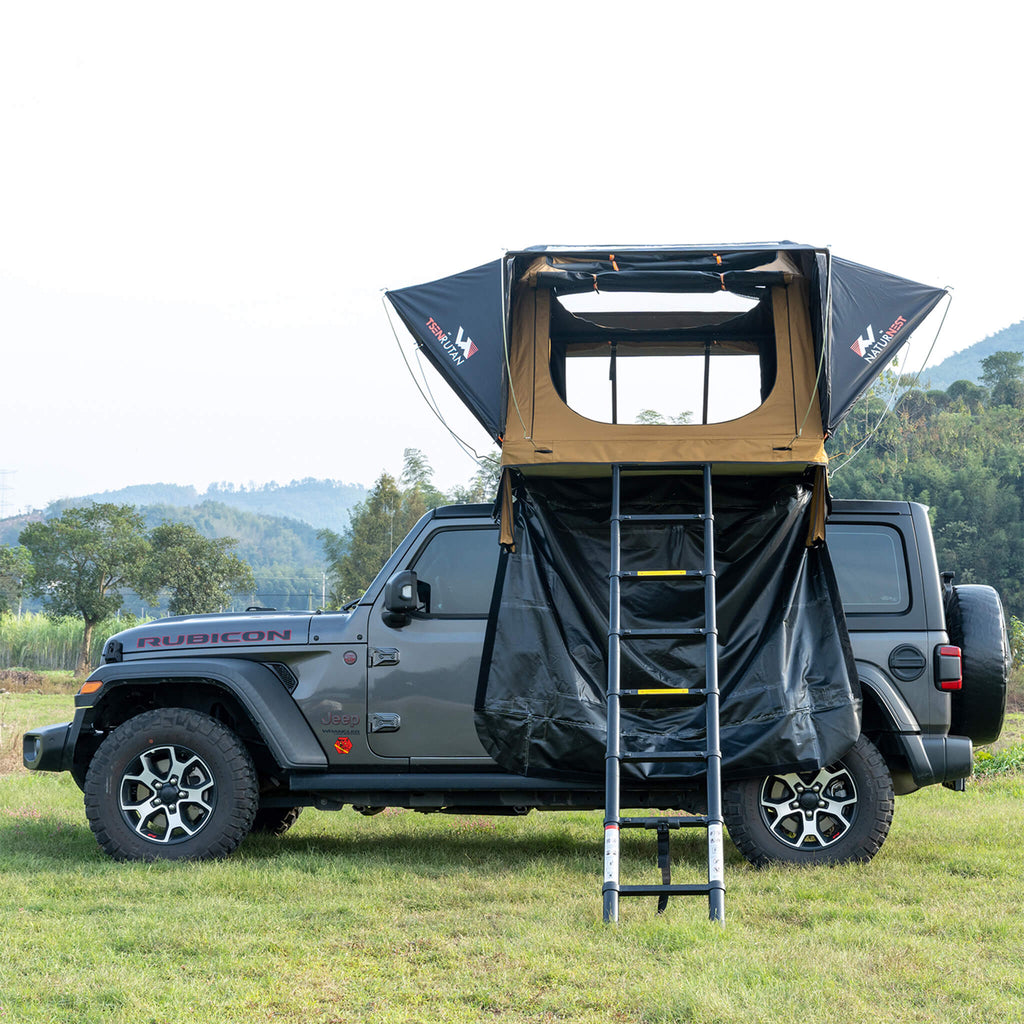 Naturnest Andromeda Khaki Soft-Shell Rooftop Tent With Large Panoramic Skylight & YKK Doors (SAK72384)