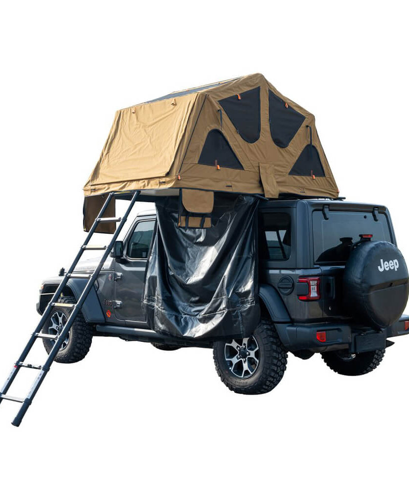 Naturnest Andromeda Khaki Soft-Shell Rooftop Tent With Large Panoramic Skylight & YKK Doors (SAK72384)