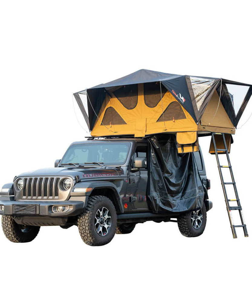 Naturnest Andromeda Khaki Soft-Shell Rooftop Tent With Large Panoramic Skylight & YKK Doors (SAK72384)