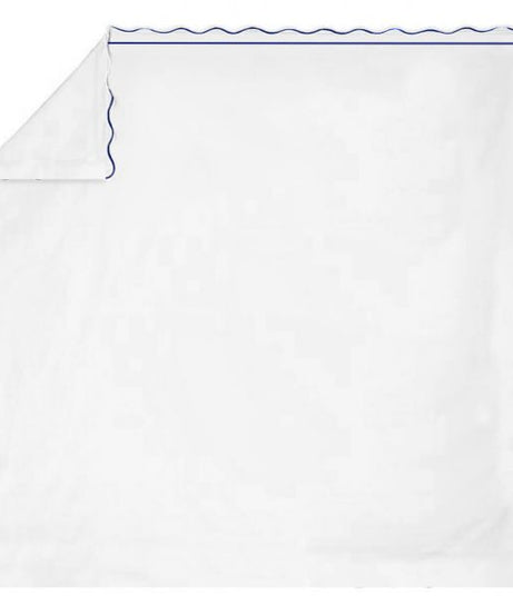 400TC Cotton Scallop Embroidery & Border Sateen Solid Sheet Set