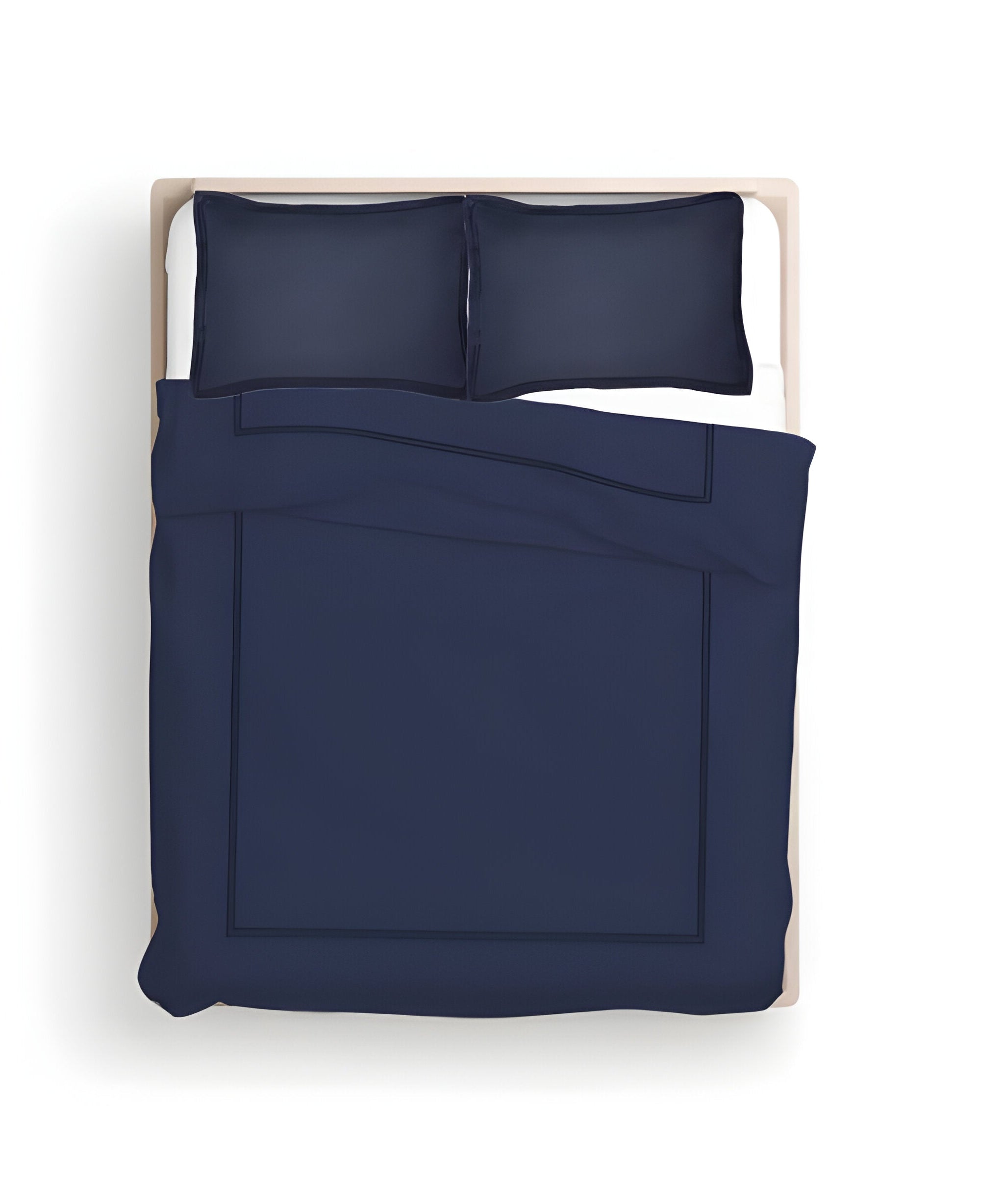 400TC Cotton Luxurious Double Embroidery Sateen Solid Duvet Cover Set