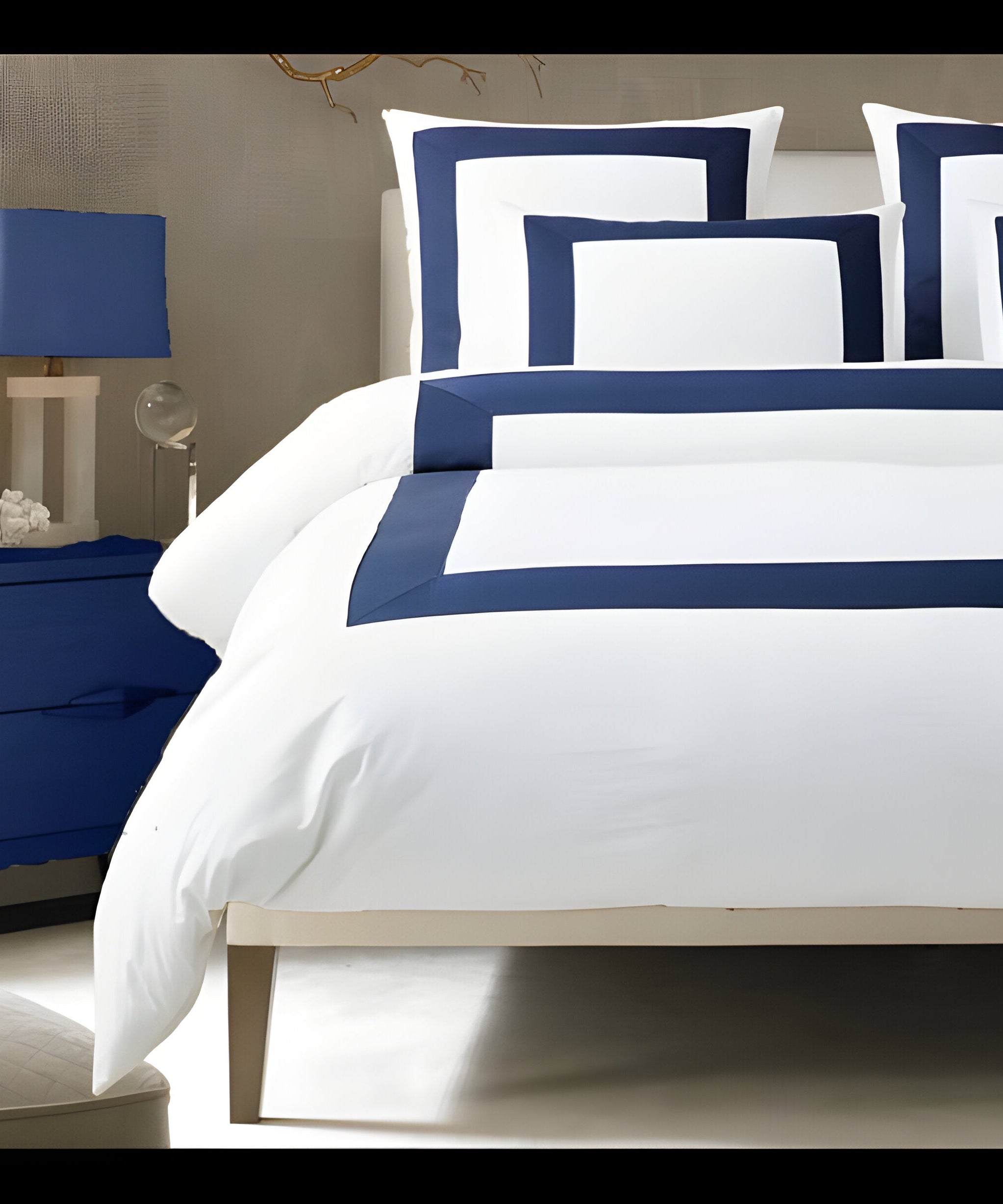 400TC Cotton Sateen Border Frame Duvet Cover Set