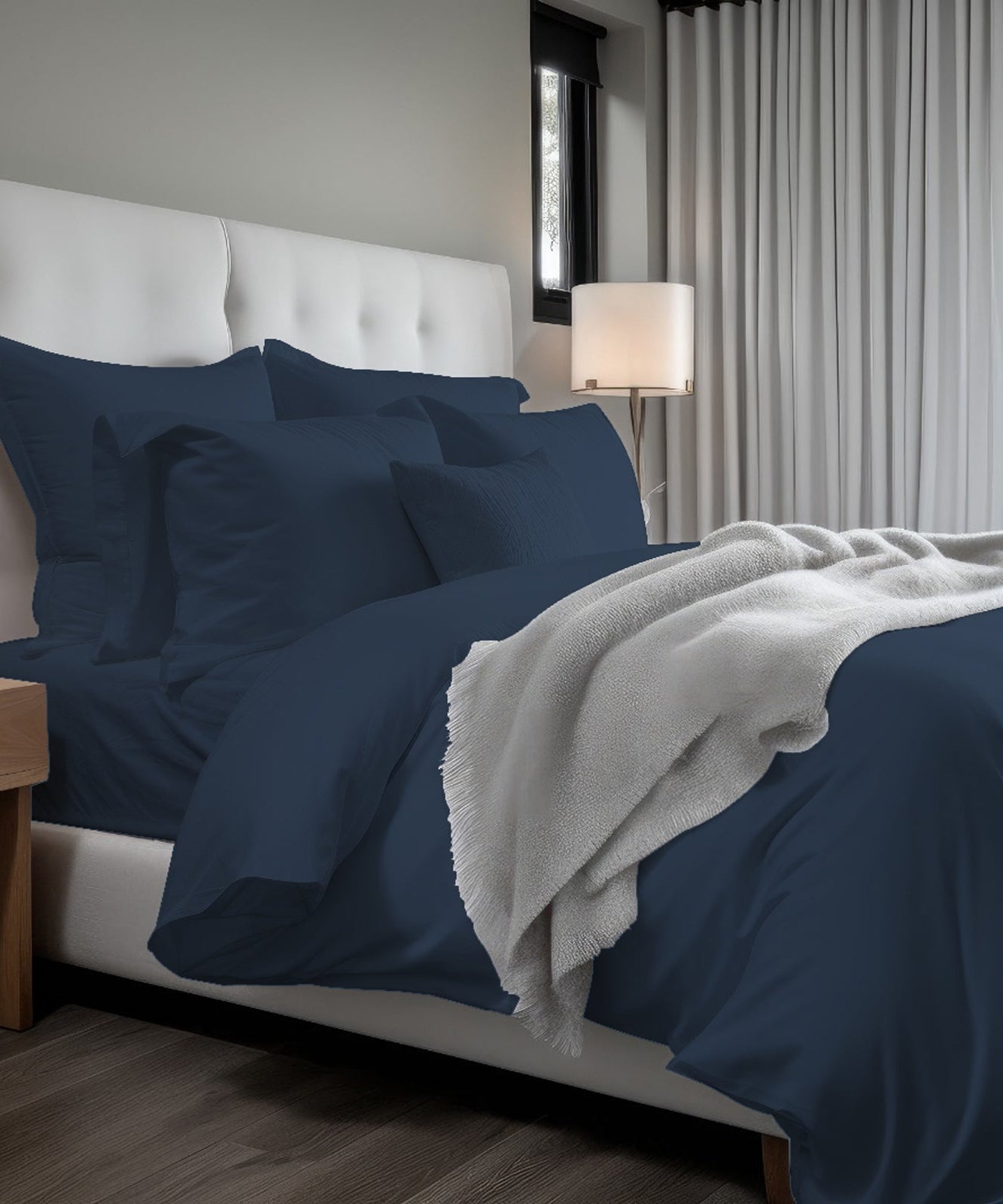 400TC Cotton Sateen Solid Duvet Cover Set