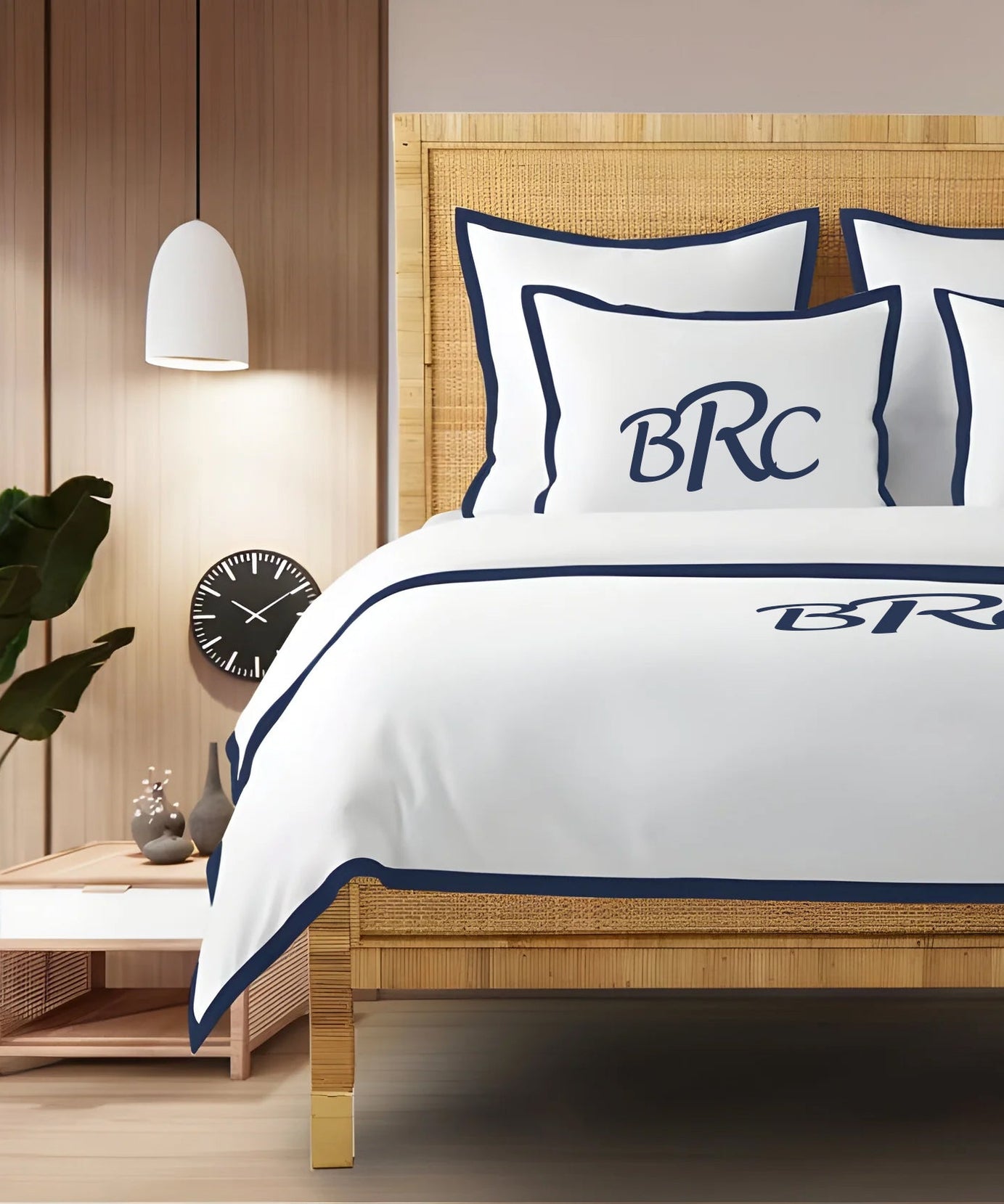 Monogram 400TC Cotton Sateen Edge Border Frame Duvet Cover set