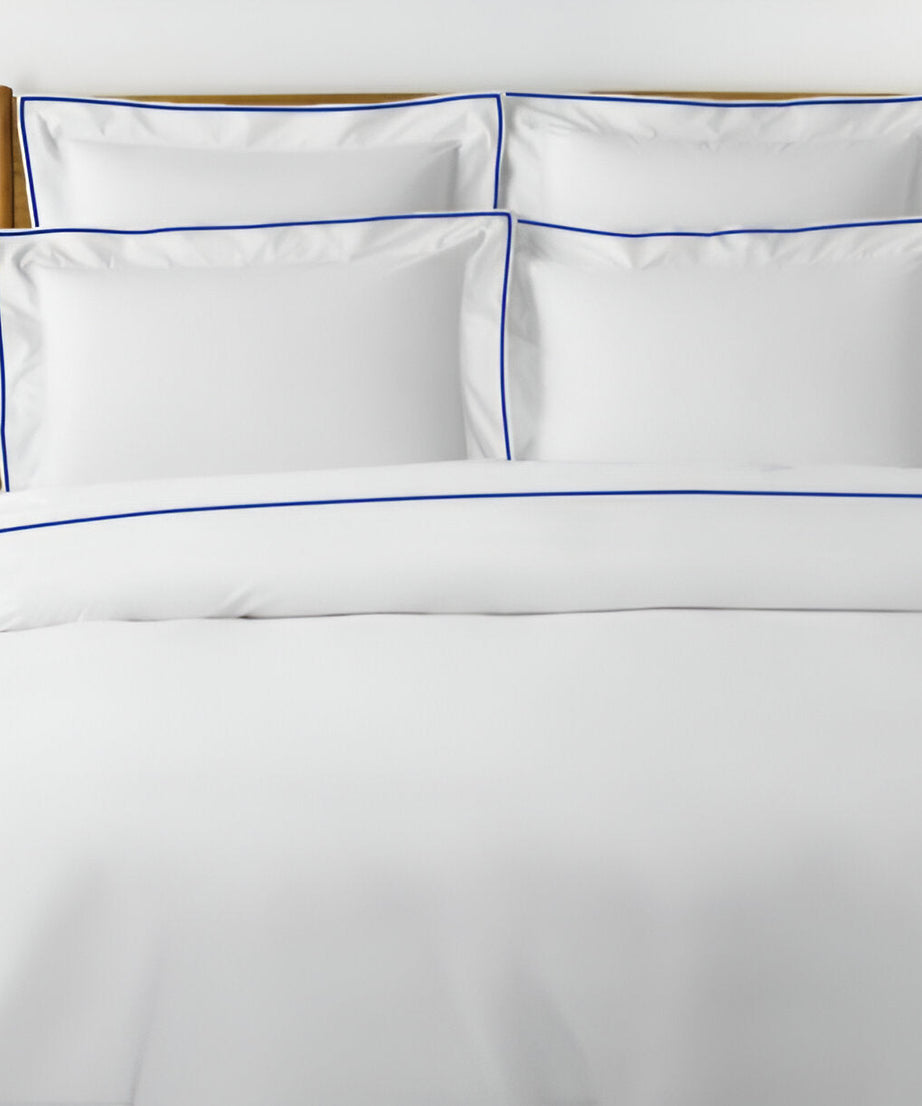 400TC Embroidery Cotton Sateen Solid Duvet Cover Set