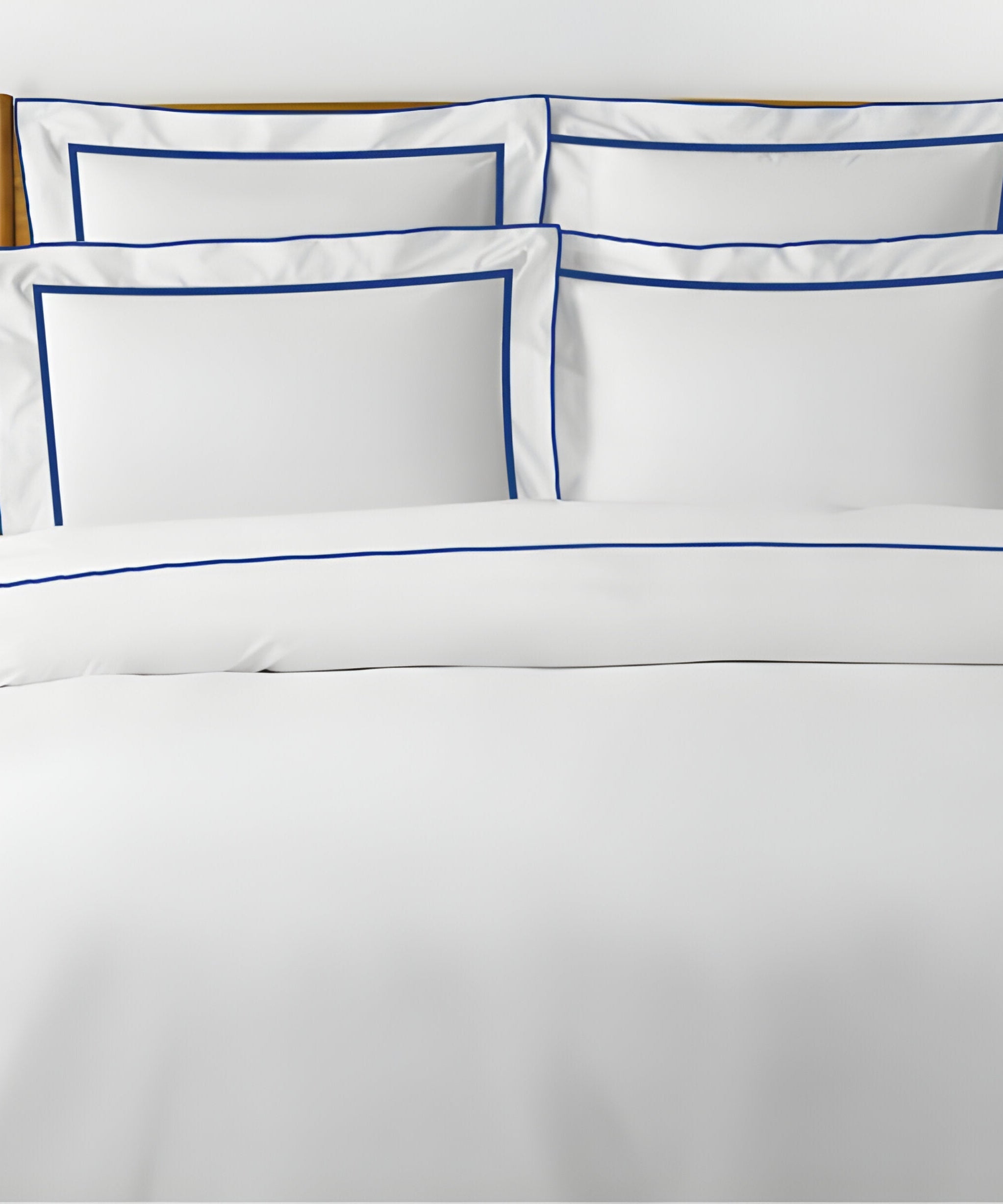 400TC Embroidery & Border Cotton Sateen Solid Duvet Cover Set