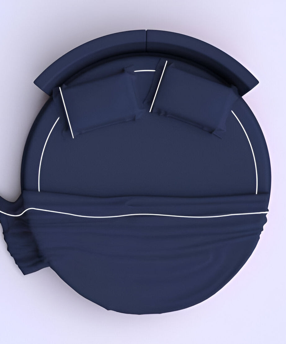 400TC Luxurious Single Embroidery Sateen Solid Cotton Round Duvet Cover Set
